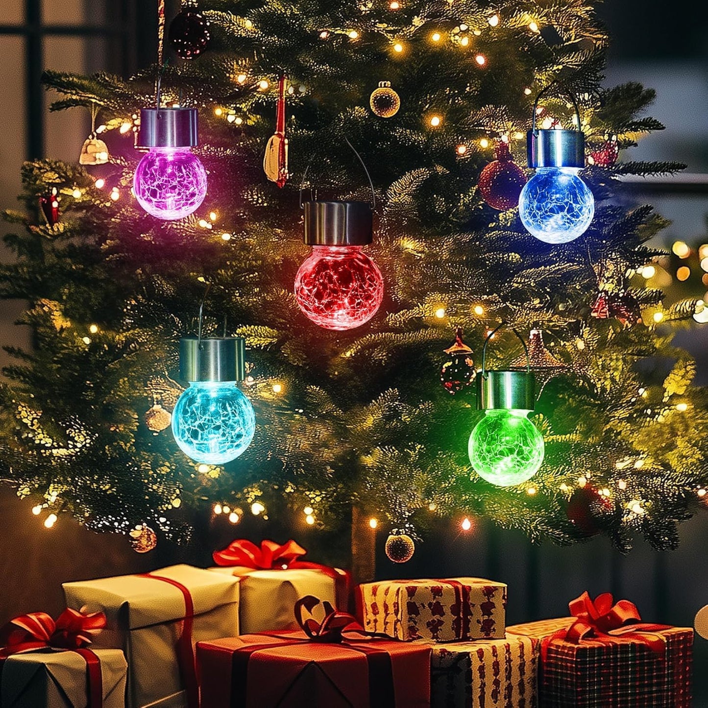 GIGALUMI Solar Lights Outdoor Waterproof, 12 Pack Solar Hanging Lights