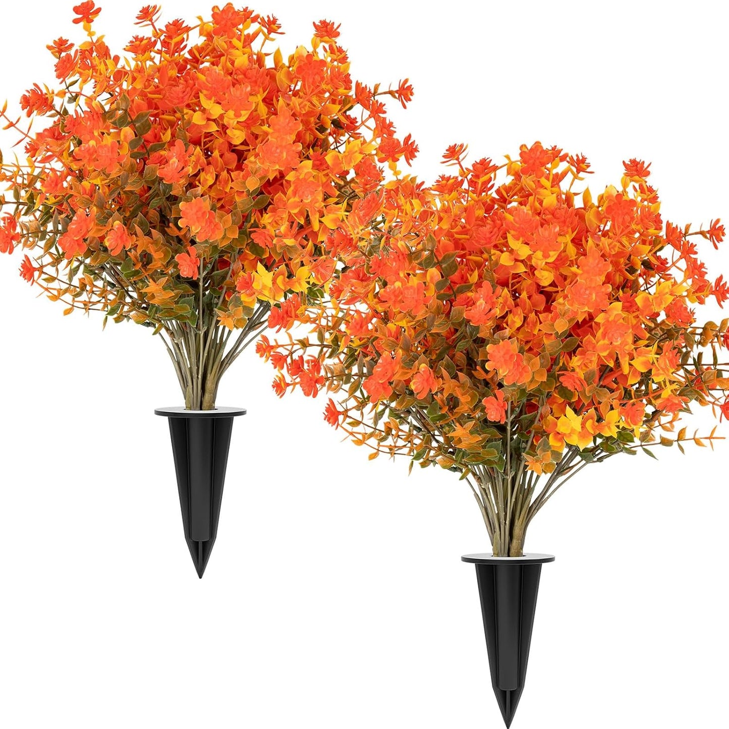 16 Bundles Artificial Flowers for Outdoors, Indoor Fake Plants with Gr