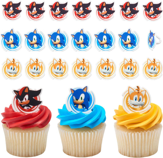 DecoPac Sonic the Hedgehog Rings, Cupcake Decorations Featuring Sonic,