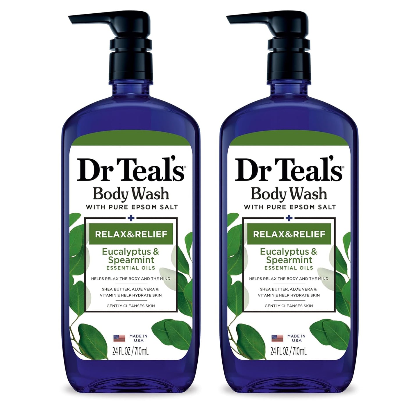 Dr Teal's Body Wash with Pure Epsom Salt, Relax & Relief with Eucalypt