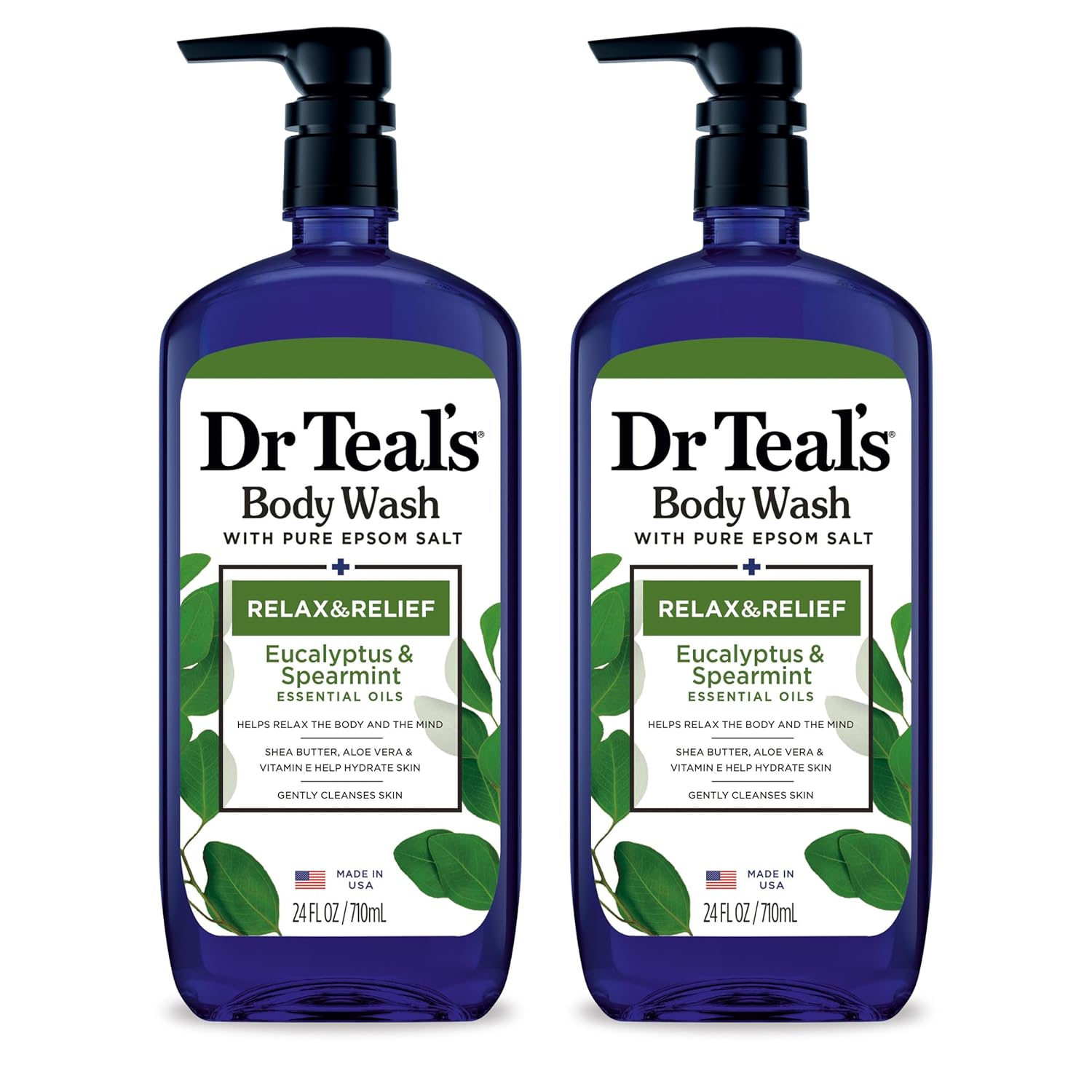 Dr Teal's Body Wash with Pure Epsom Salt, Relax & Relief with Eucalypt