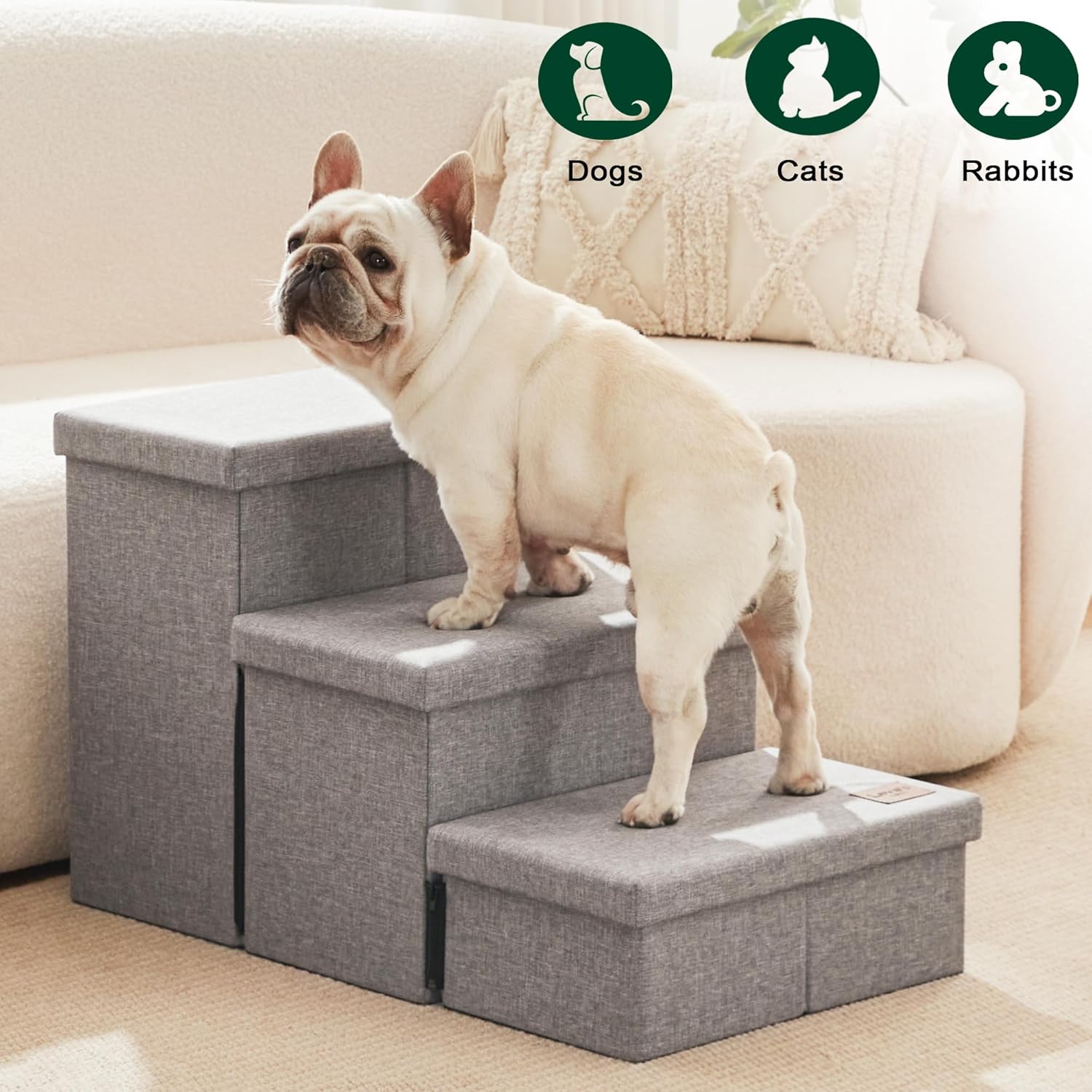 Love's cabin Dog Stairs for High Bed 18" H, Foldable Pet Stairs for Sm