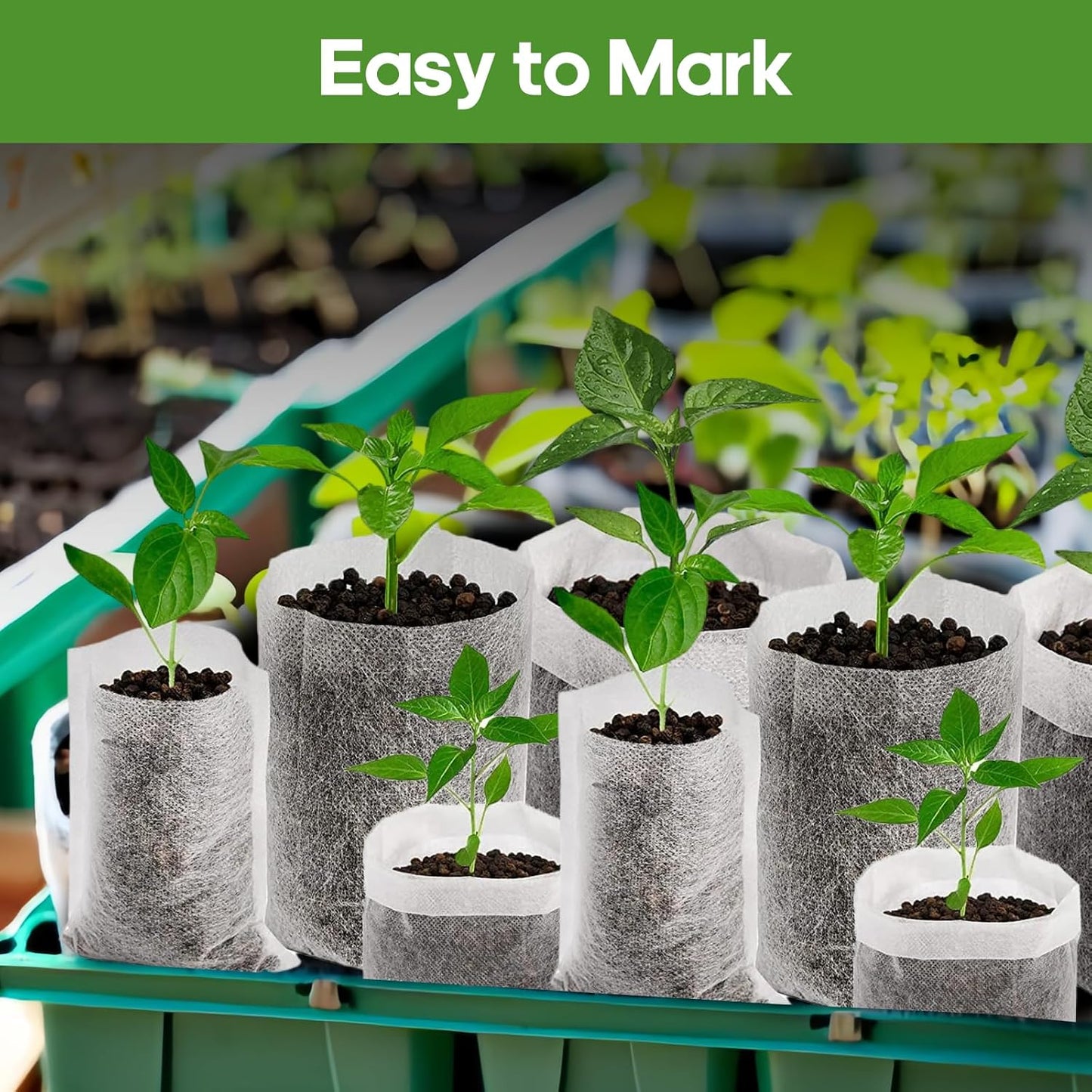 Plant Grow Bags 5.5"x6.3"200pcs Biodegradable Planting Bags Seed Start