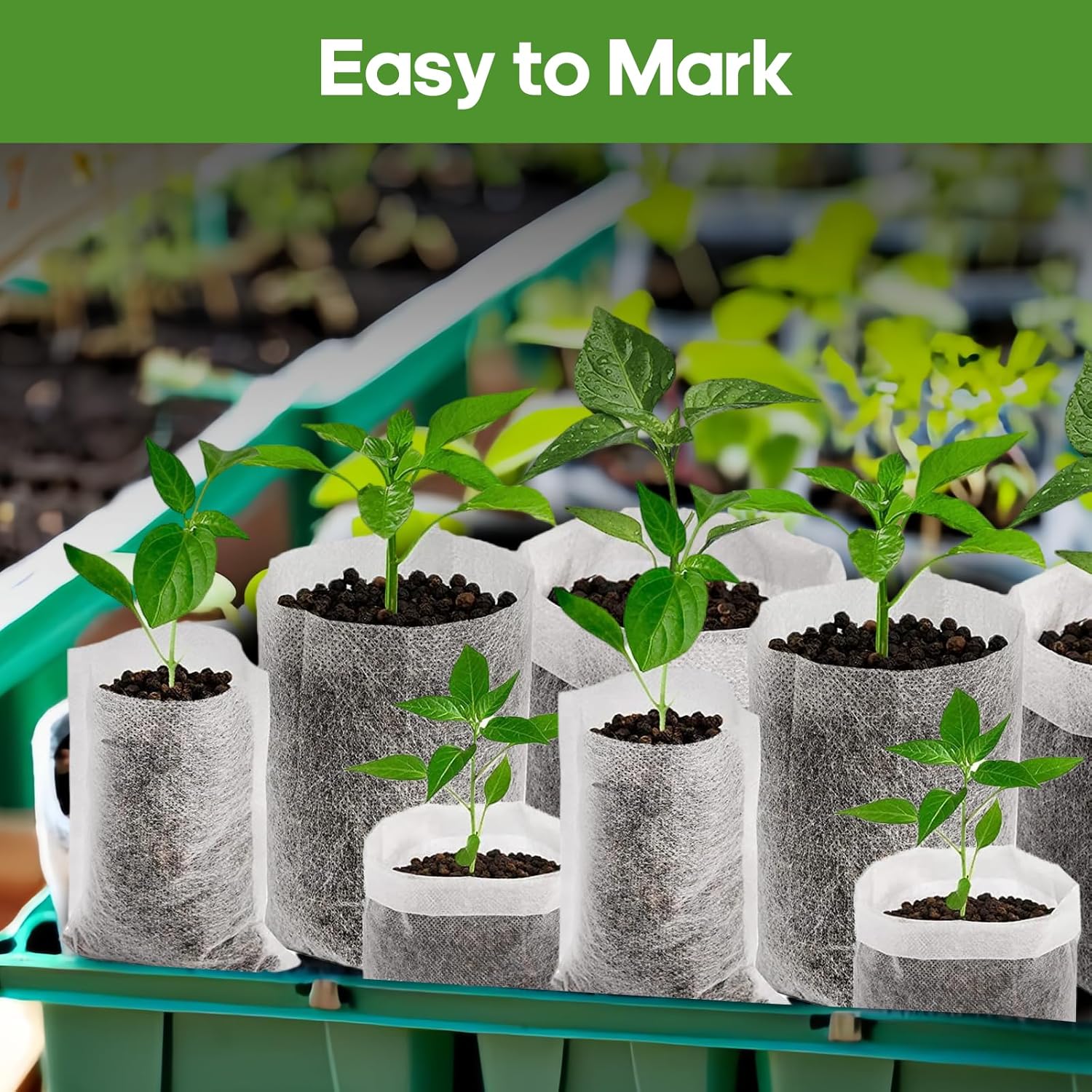 Plant Grow Bags 5.5"x6.3"200pcs Biodegradable Planting Bags Seed Start