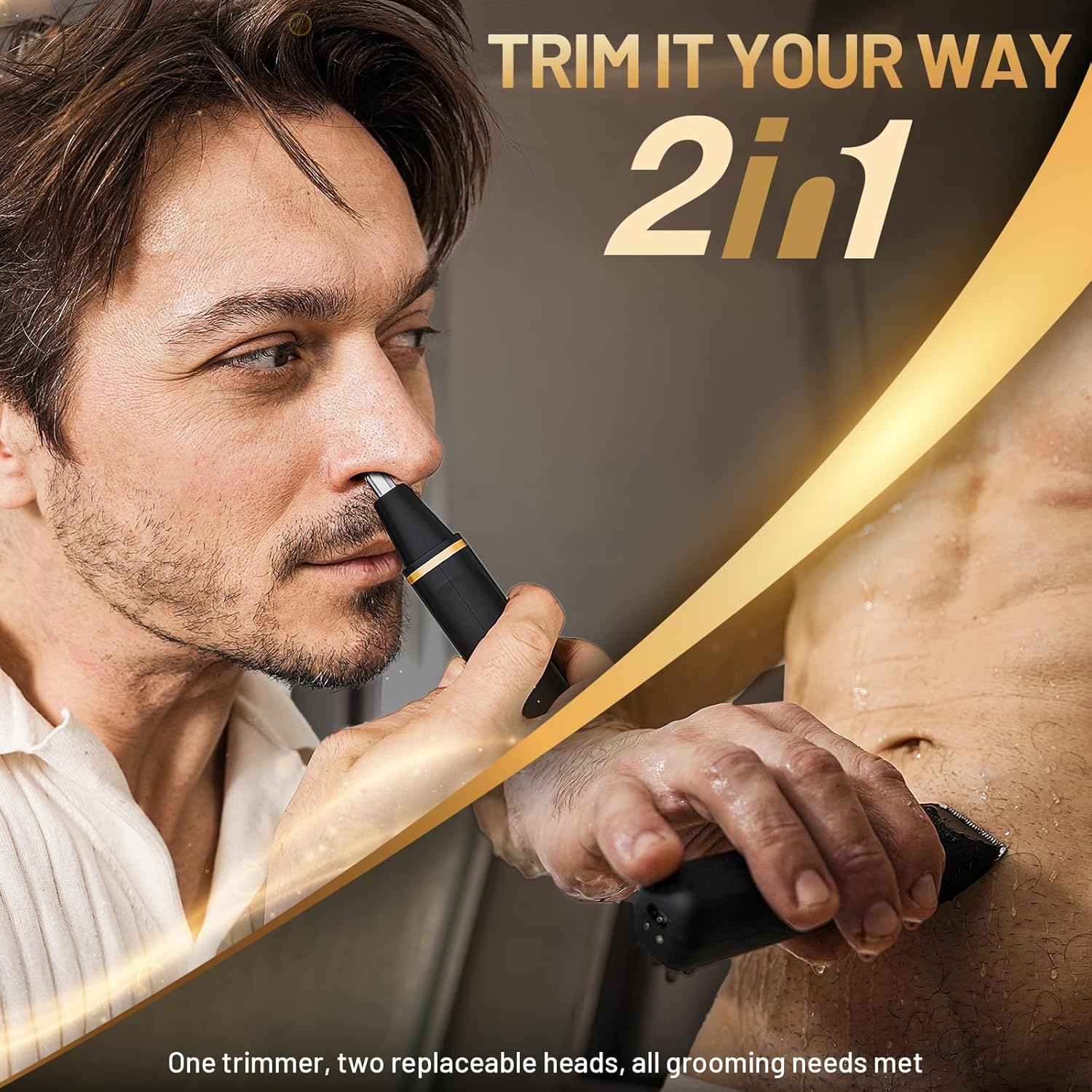 Electric Razor for Men, IPX7 Waterproof Versatile Shaver for Temple, G
