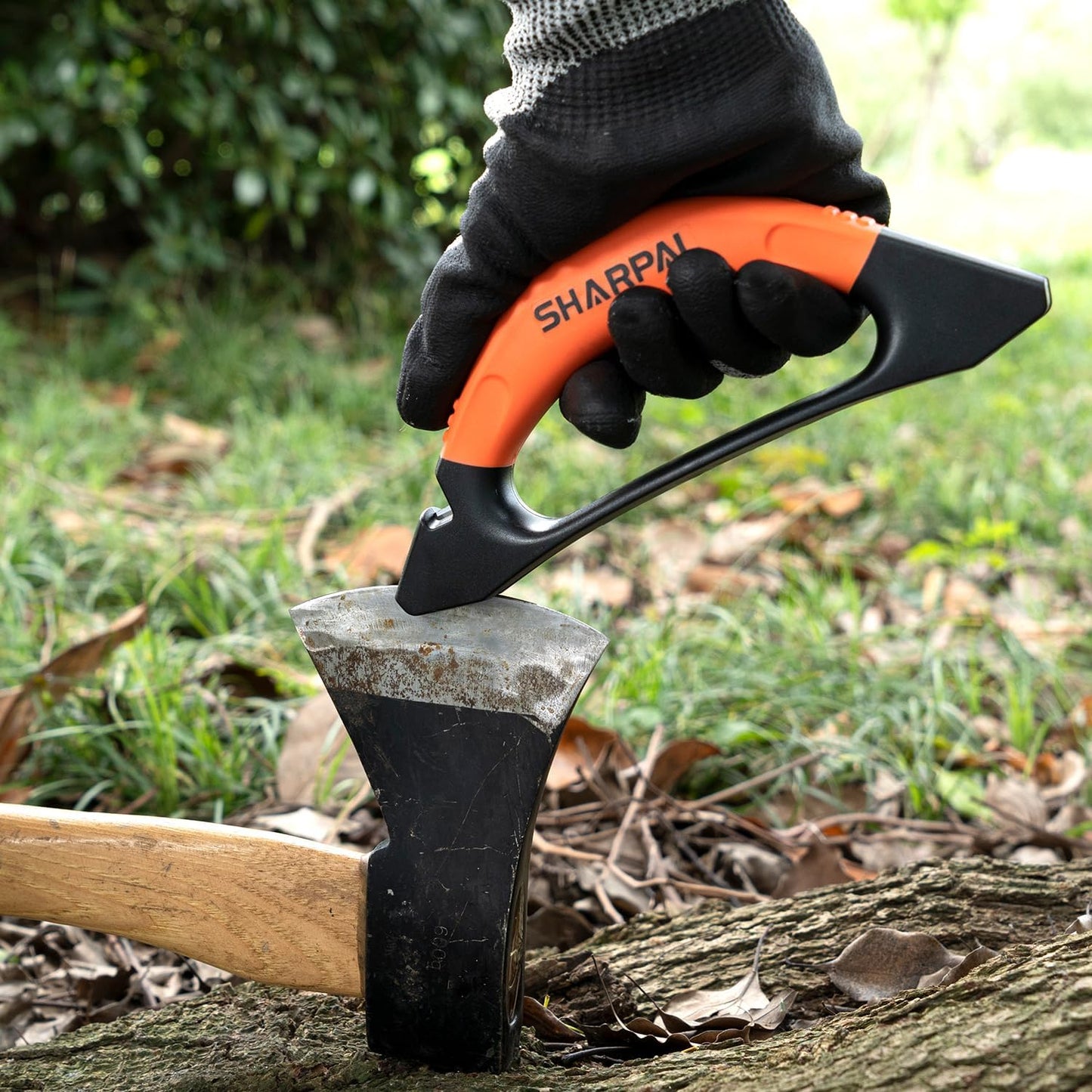 SHARPAL 112N 3-in-1 Knife & Garden Tool Sharpener for Axe, Hatchet, Machete & Scissors, Blade Repair & Restoration Tool