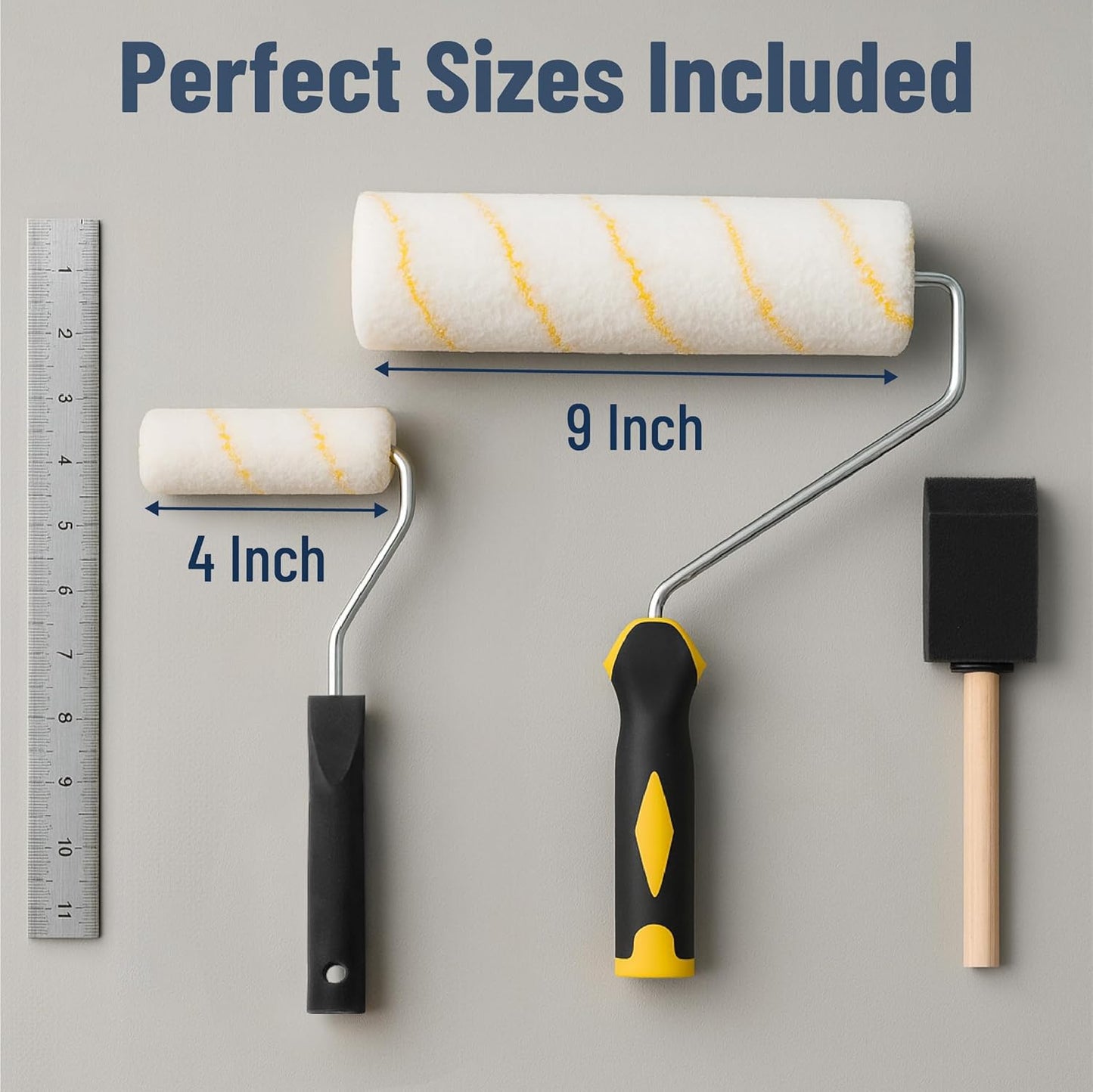 Bates - Paint Tray Set, Paint Rollers, Paint Brushes for Wall, Tray, R