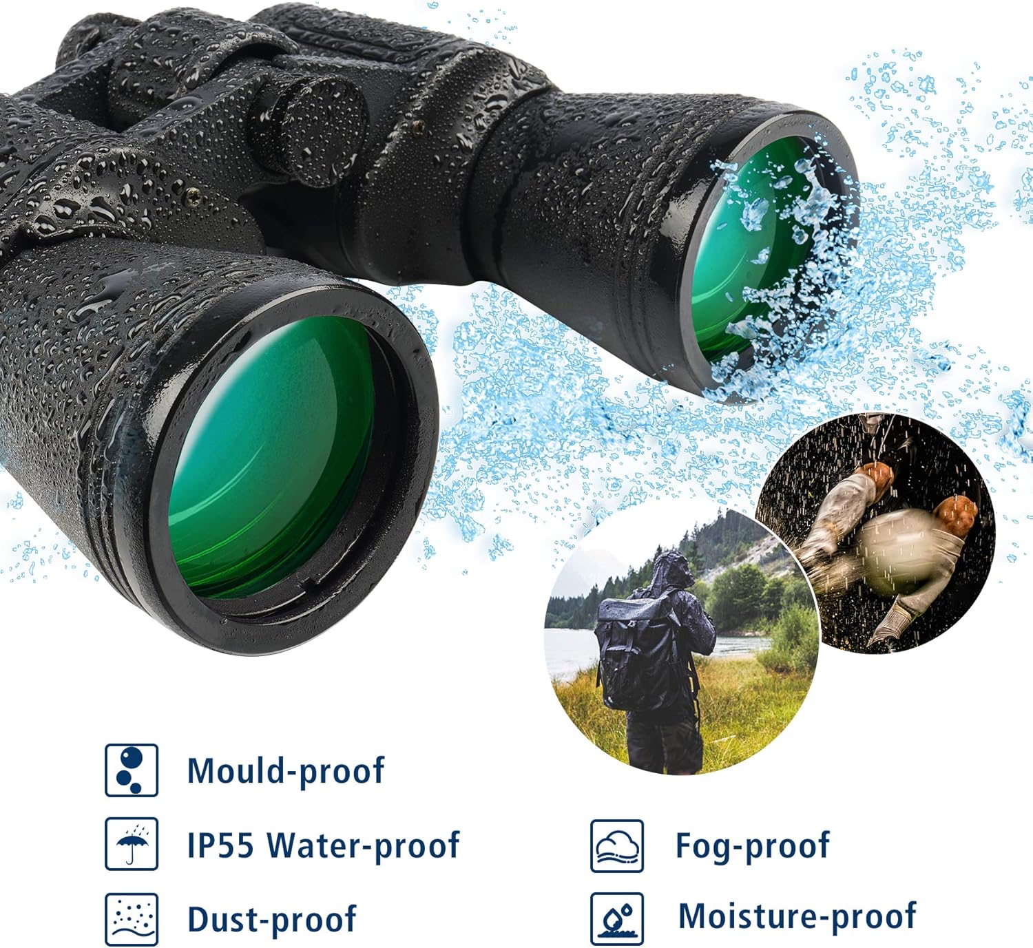 UncleHu 20x50 High Power Binoculars for Adults with Low Light Night Vi
