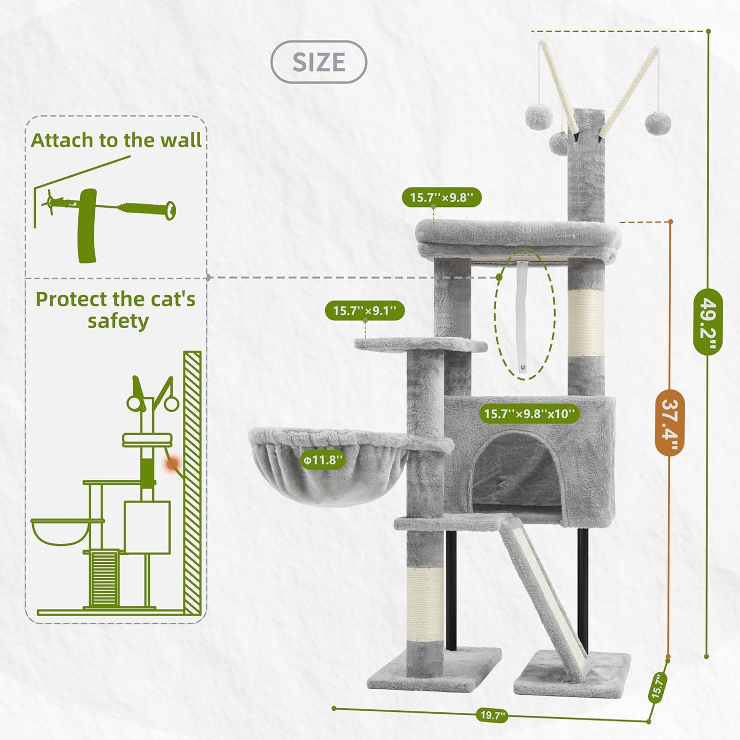 Cat Tree for Indoor Cats, Cat Tower with Scratching Post for Small Cat
