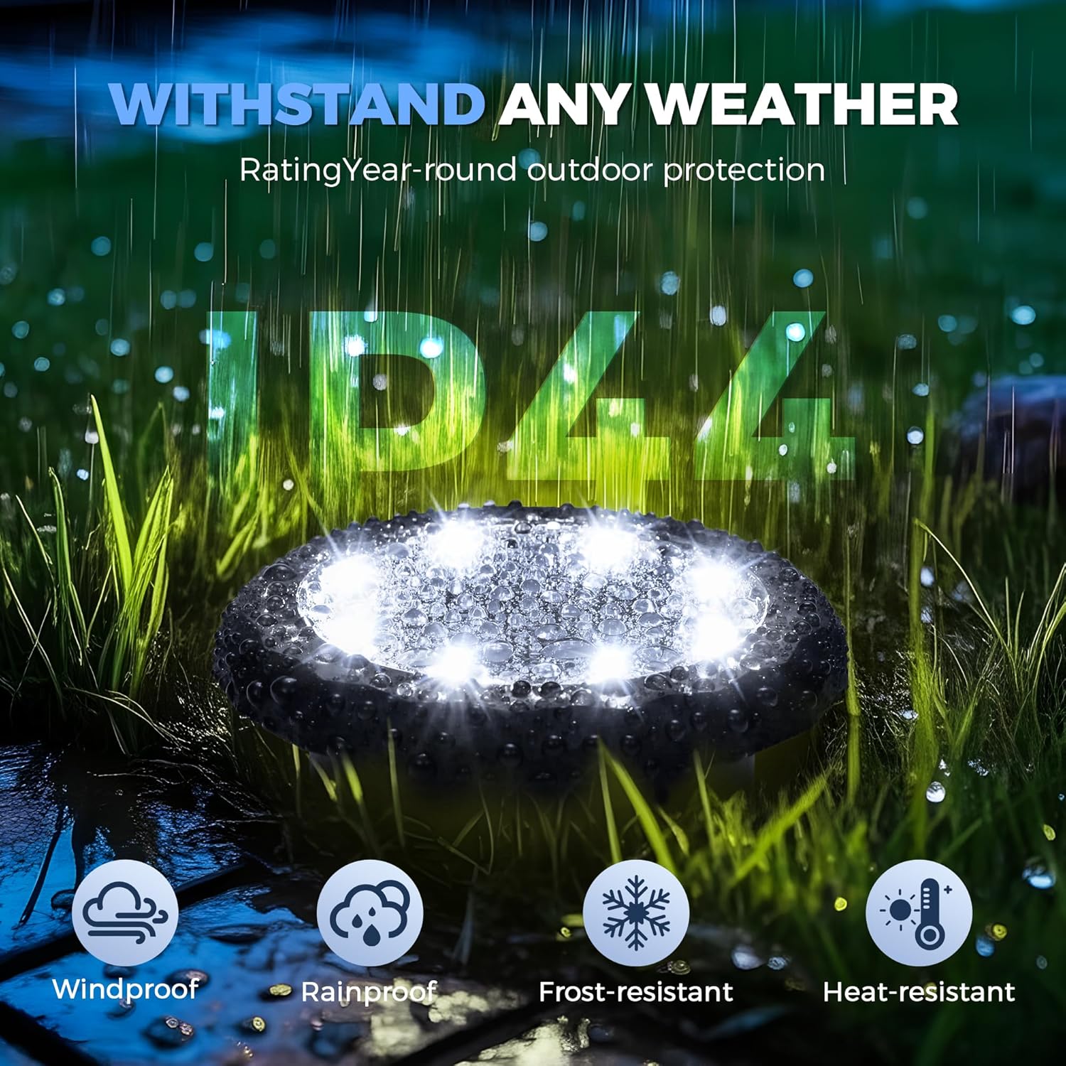 SOLPEX Mini Solar Ground Lights, 12 Pack Solar Lights Outdoor Waterpro