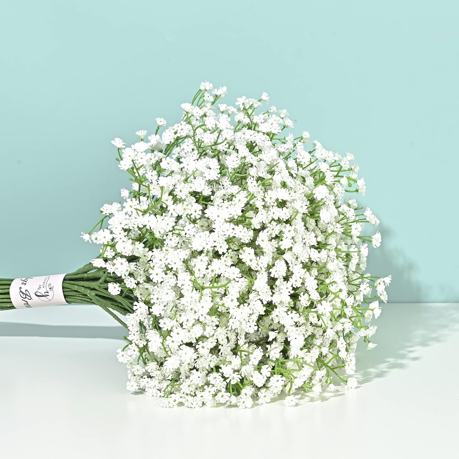 Yastouay Babys Breath Artificial Flowers, 6Pcs Fake White Babys Breath