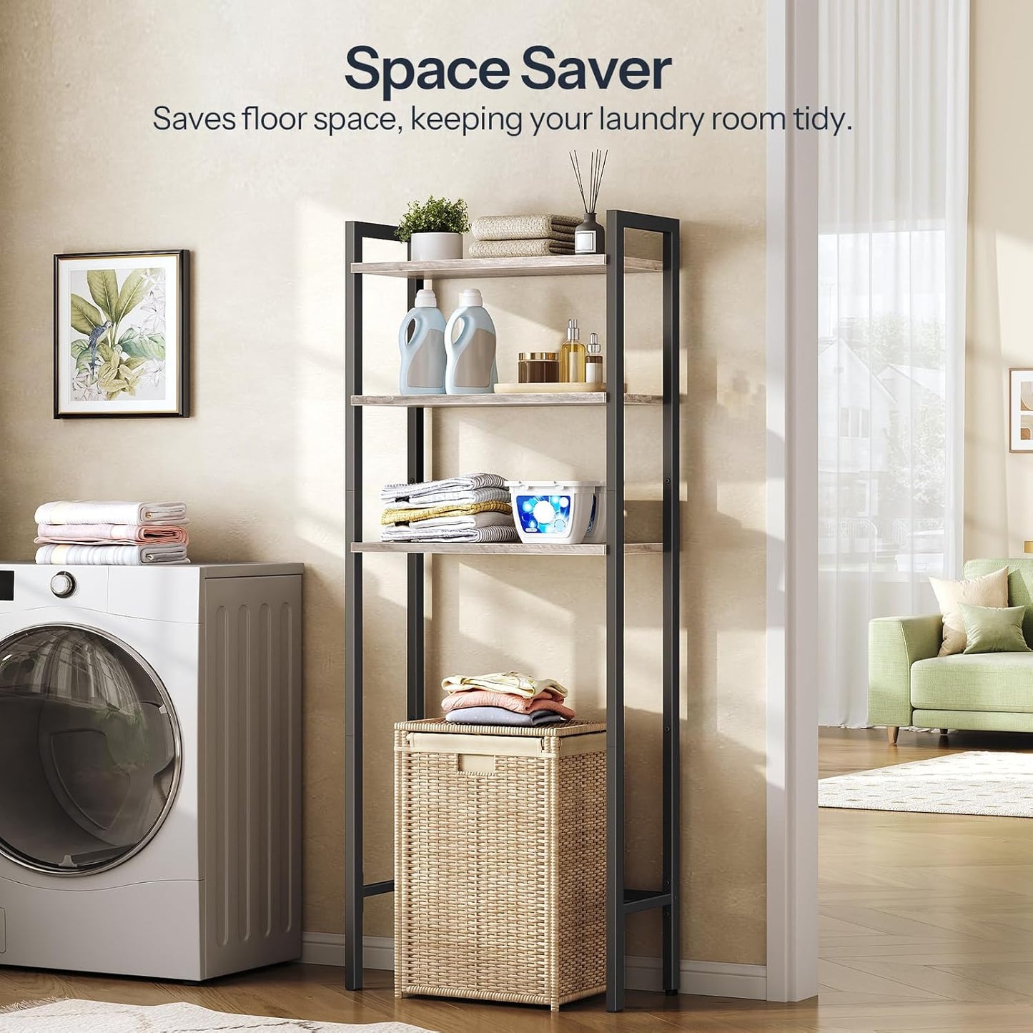 HOOBRO Over The Toilet Storage, 3-Tier Bathroom Organizer Shelf Over T