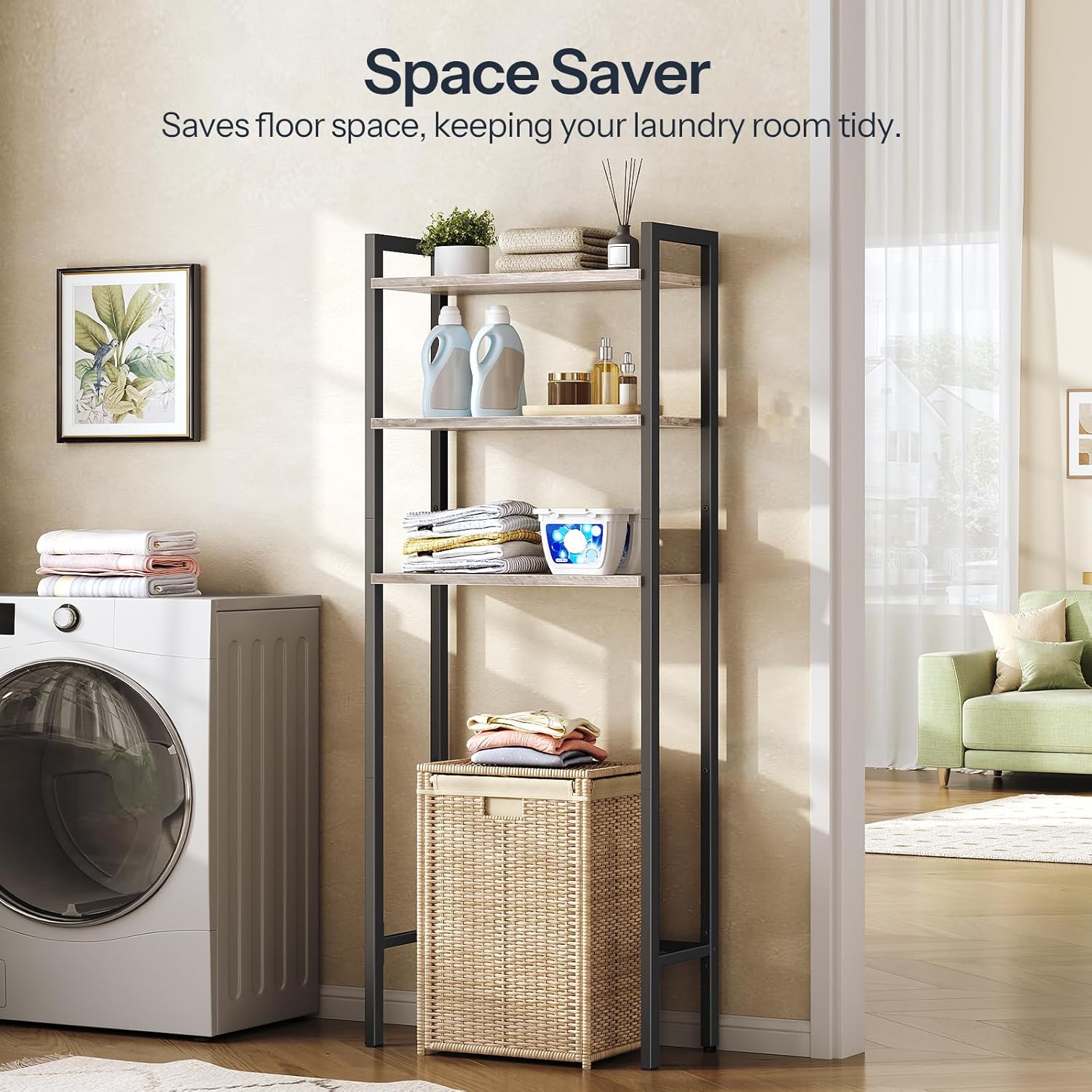 HOOBRO Over The Toilet Storage, 3-Tier Bathroom Organizer Shelf Over T