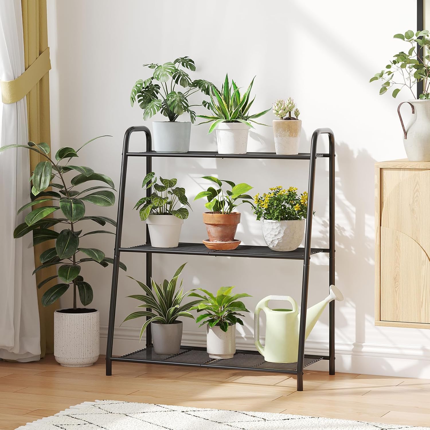 Metal Plant Stand Indoor Outdoor for Multiple Plants,3 Tier Plant Shel
