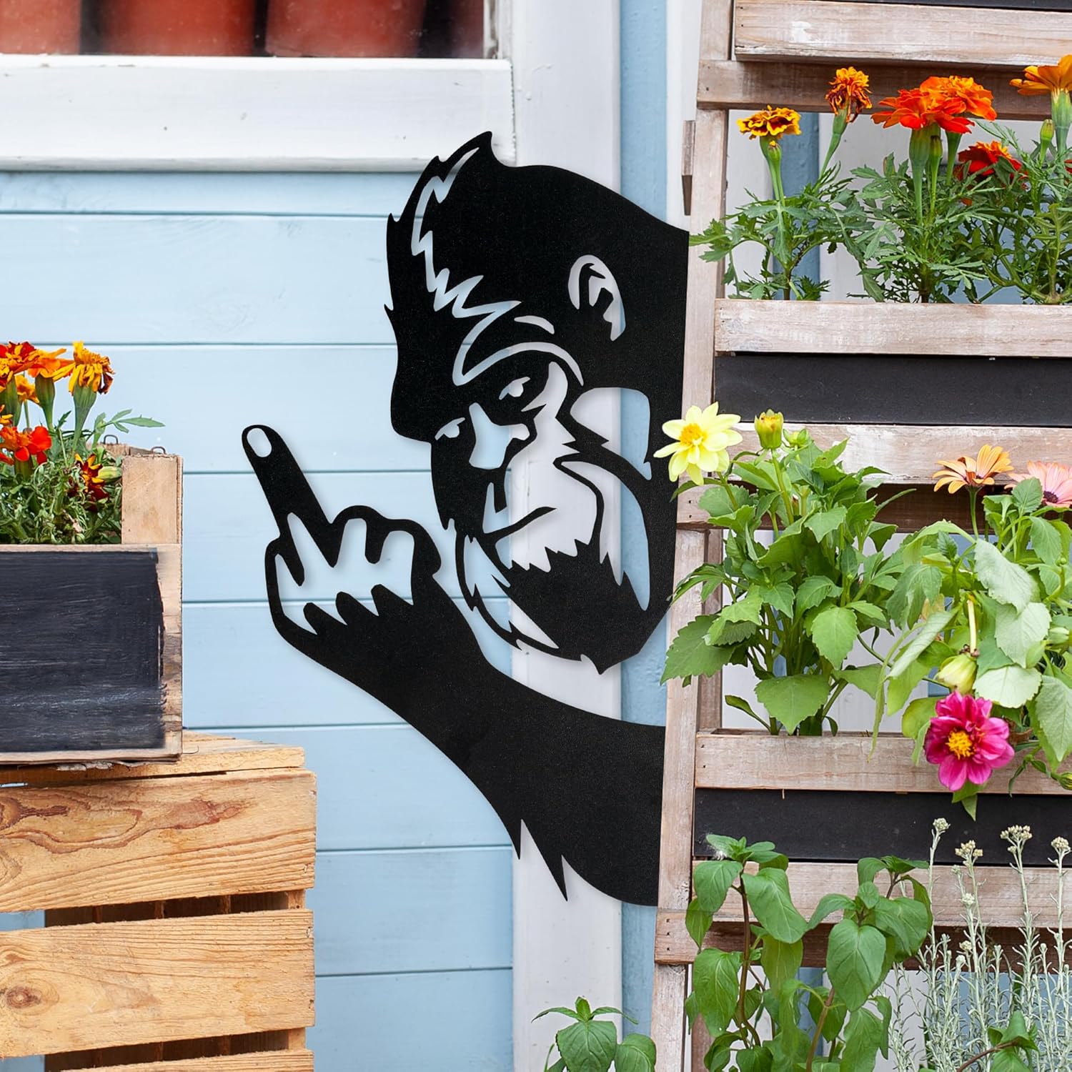 Big Foot Metal Garden Stakes - Funny Sasquatch Silhouette Statues for 