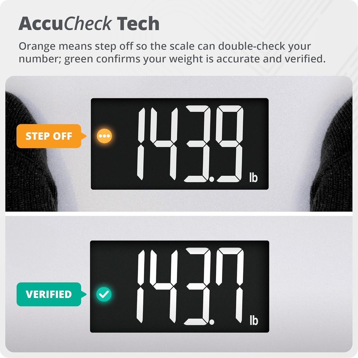 Greater Goods AccuCheck Digital Scale for Body Weight - Accurate Digital Bathroom Scale with High-Precision Sensors, Large Easy-to-Read Backlit Display, 400 lb Capacity, Auto Step-On (Gray)