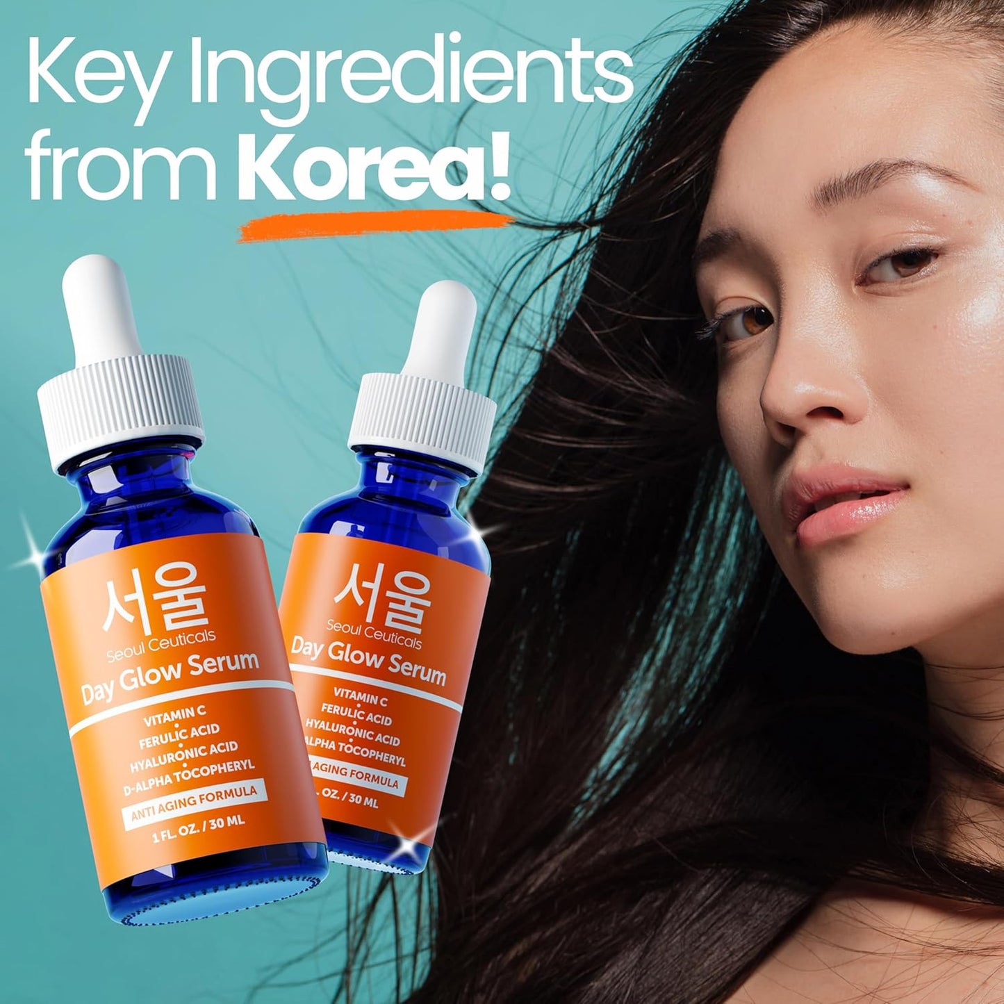SeoulCeuticals Korean Skin Care 20% Vitamin C Hyaluronic Acid Serum + 