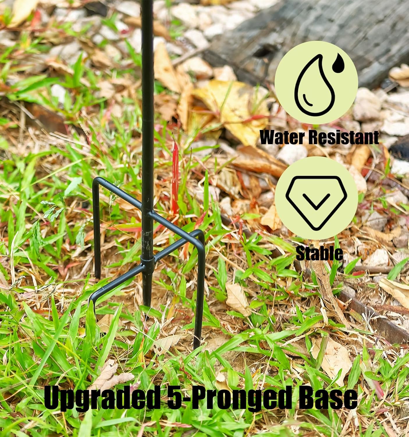 31.9”H Metal Bird Bath for Outdoors, Bird Feeder with Upgraded 5-Prong
