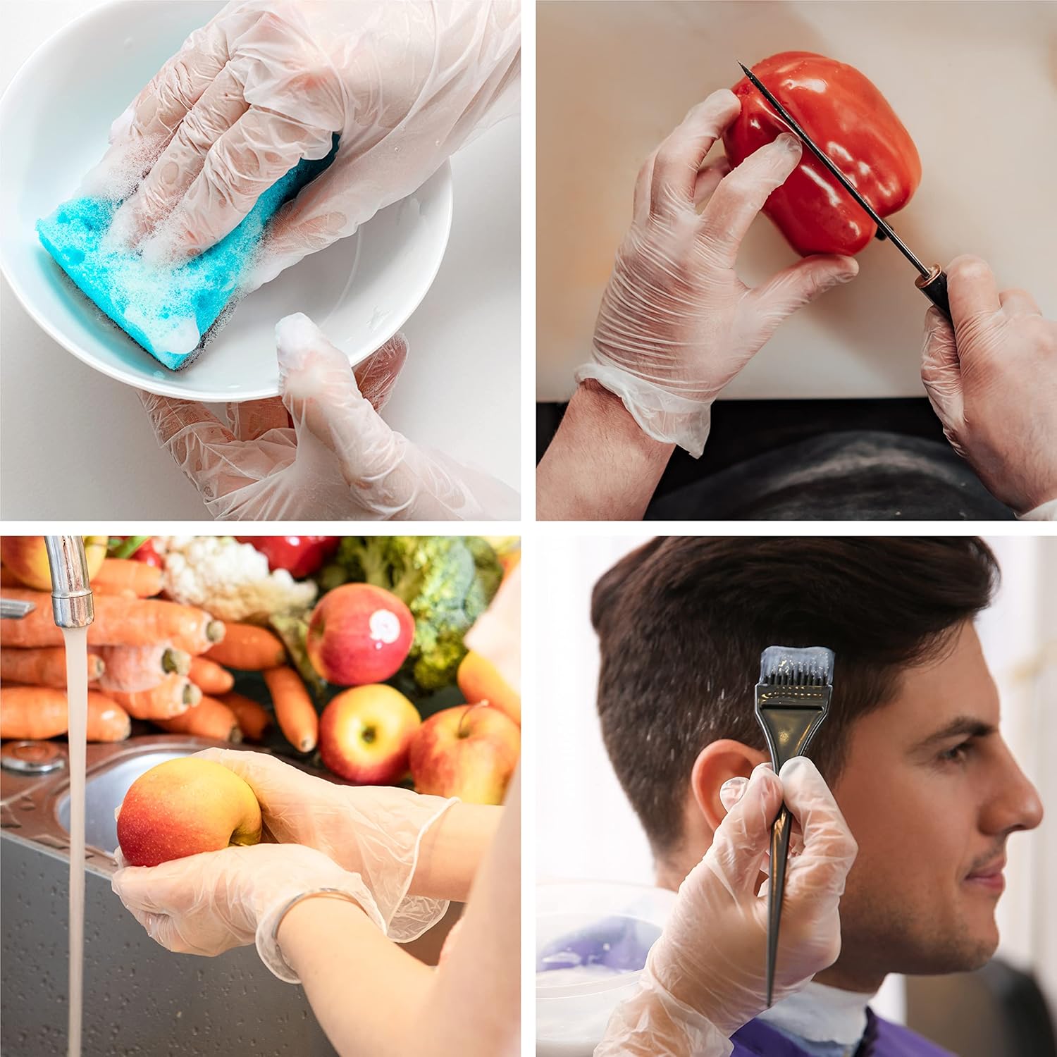 OKIAAS Disposable Gloves M, Food Safe | Latex-Free and Powder-Free Cle
