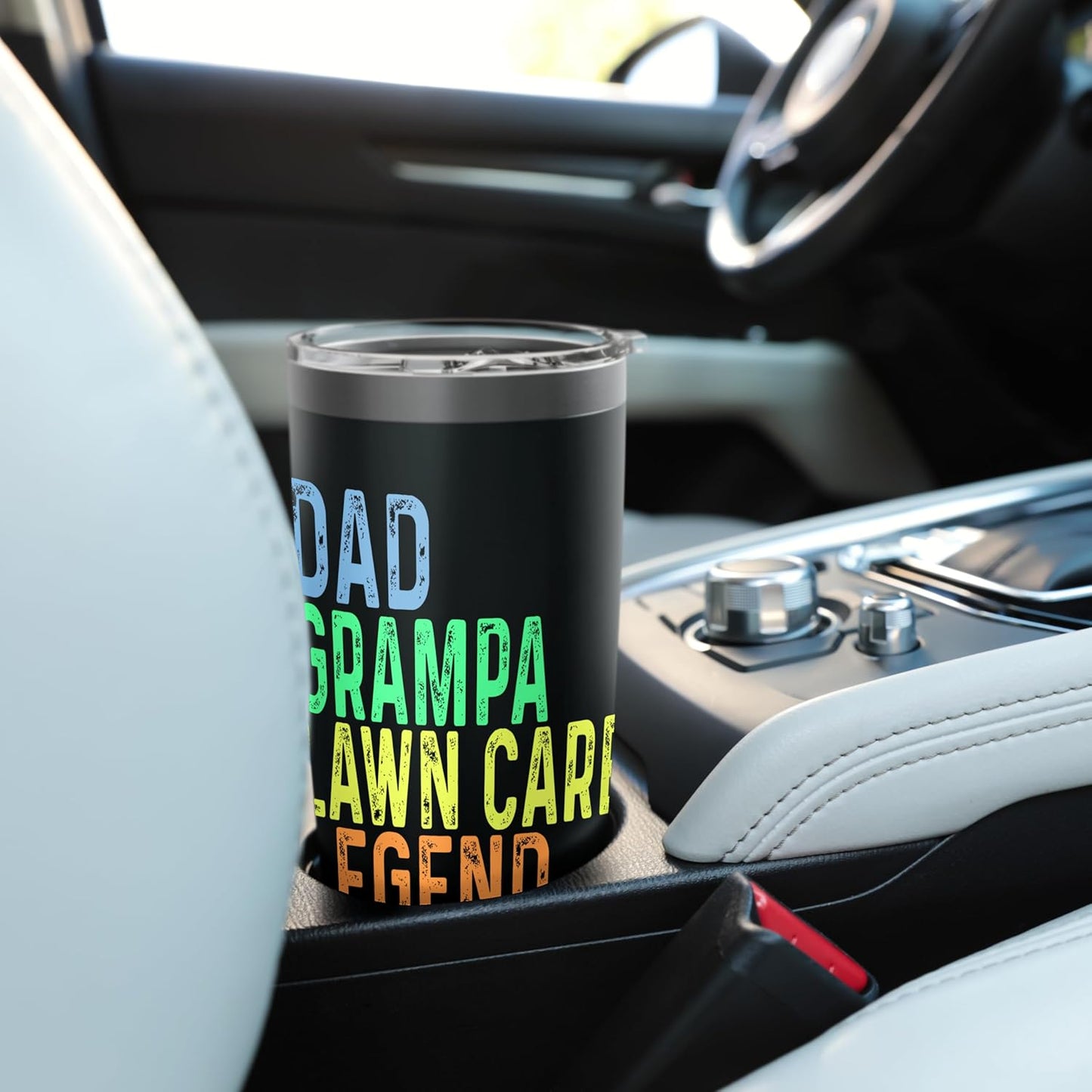 Funny Dad Grampa Lawn Care Legend Grass Mowing Lawn Mower Stainless Steel Insulated Tumbler