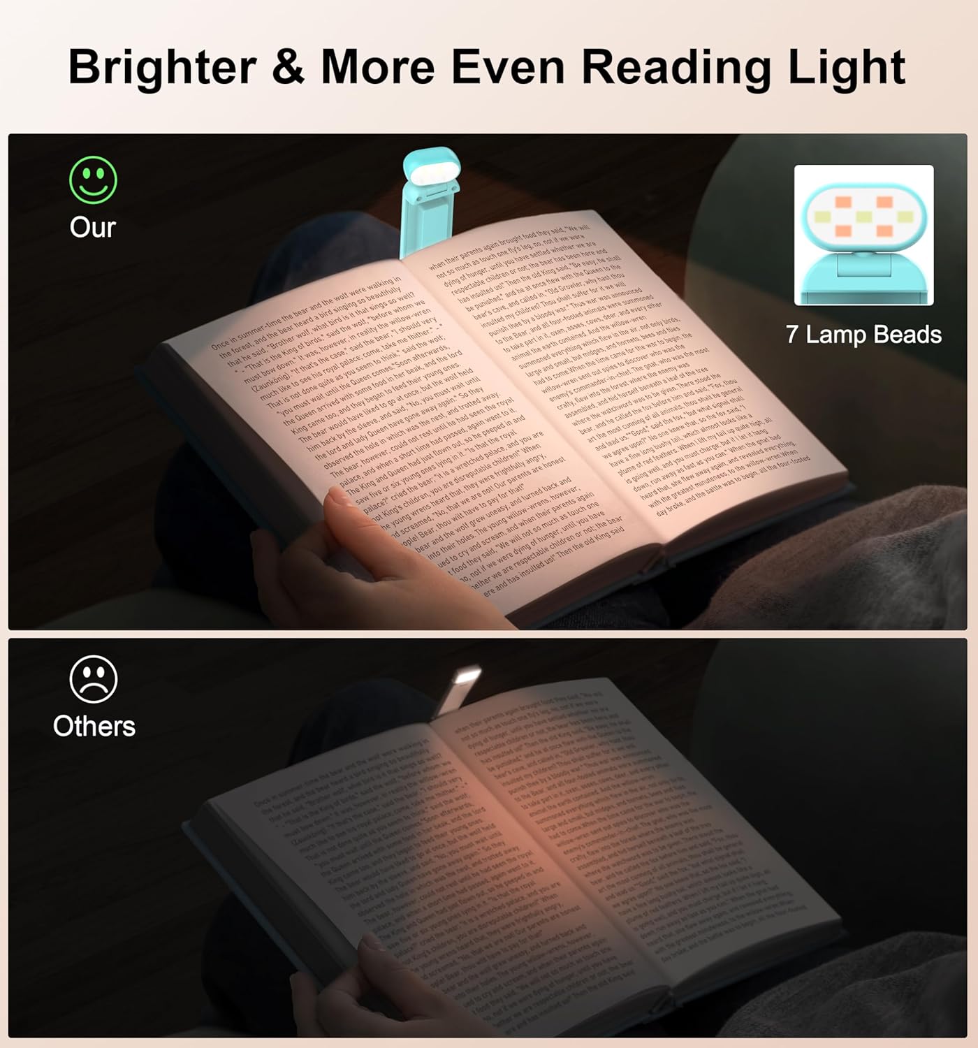 Gritin Reading Light, Rechargeable Book Light for Reading in Bed - Eye