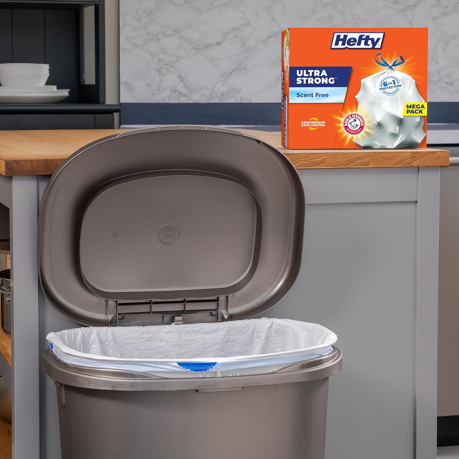 Hefty Ultra Strong 13 Gallon Trash Bags, Tall Kitchen Trash Bags 13 Ga