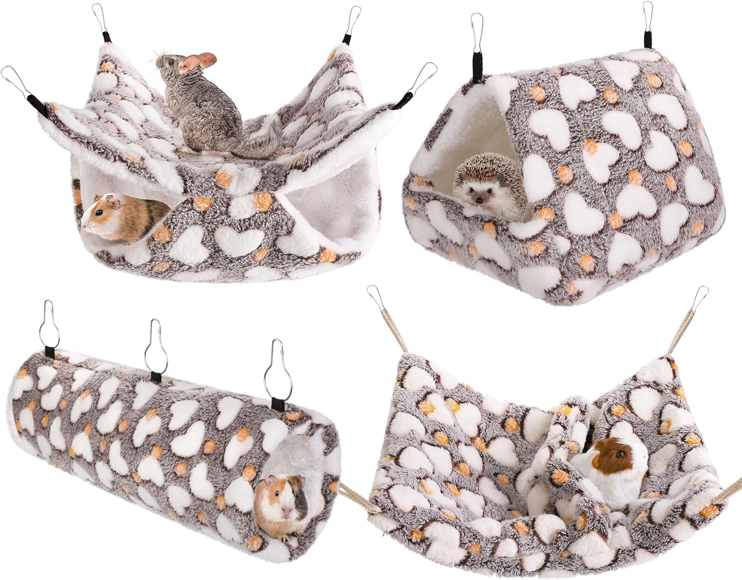 MCEAST 4 Pieces Small Pets Cage Accessories Hanging Hammock Sleeping B