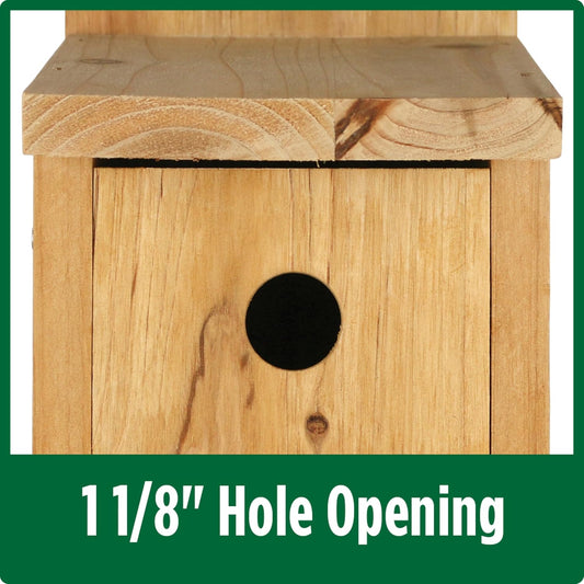 Nature's Way Cedar Box Wren House with Clean-Out Door, Wild Bird House and Outdoor Décor, Brown