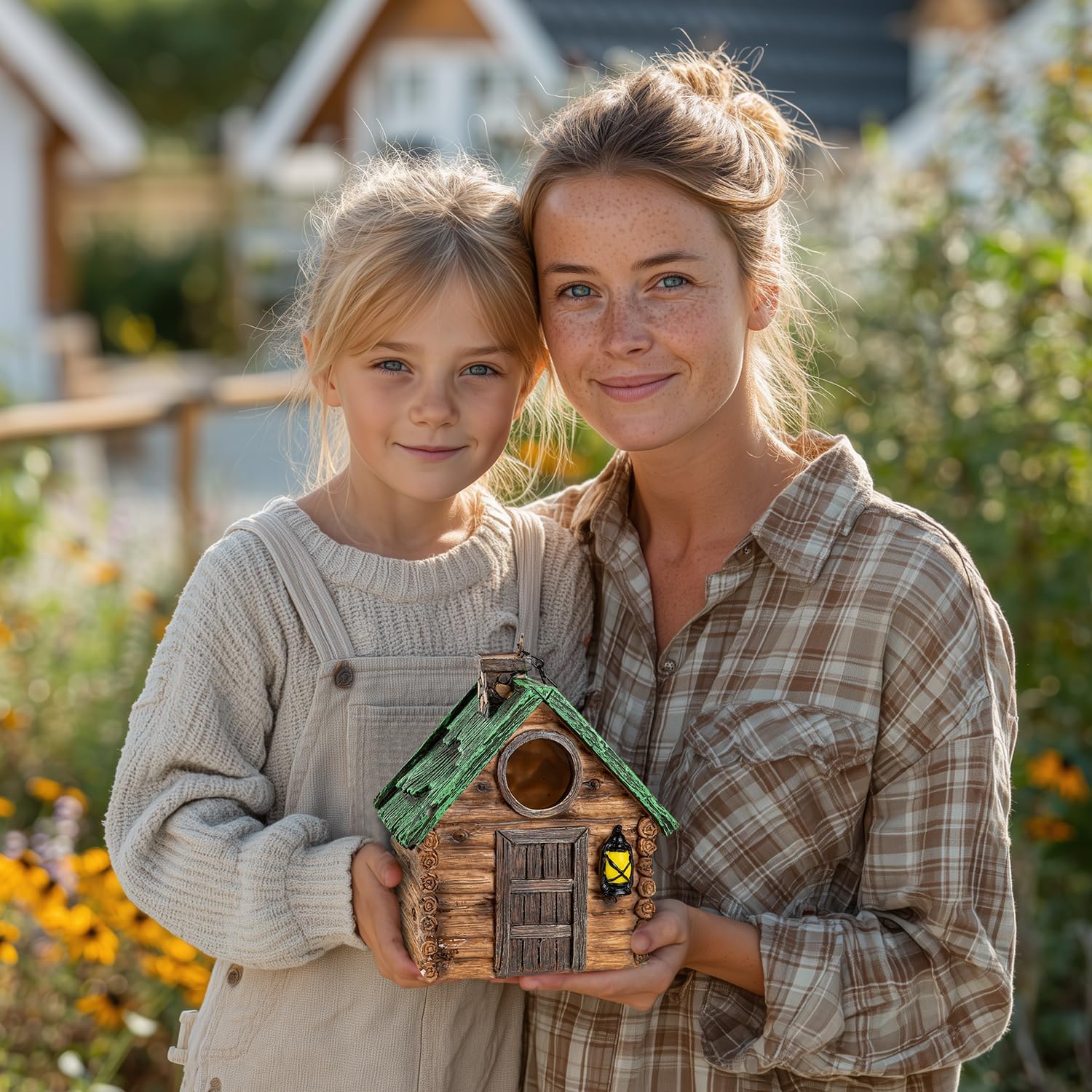 Bird House for Outside, Resin Bluebird House for Outdoors Finches, Car
