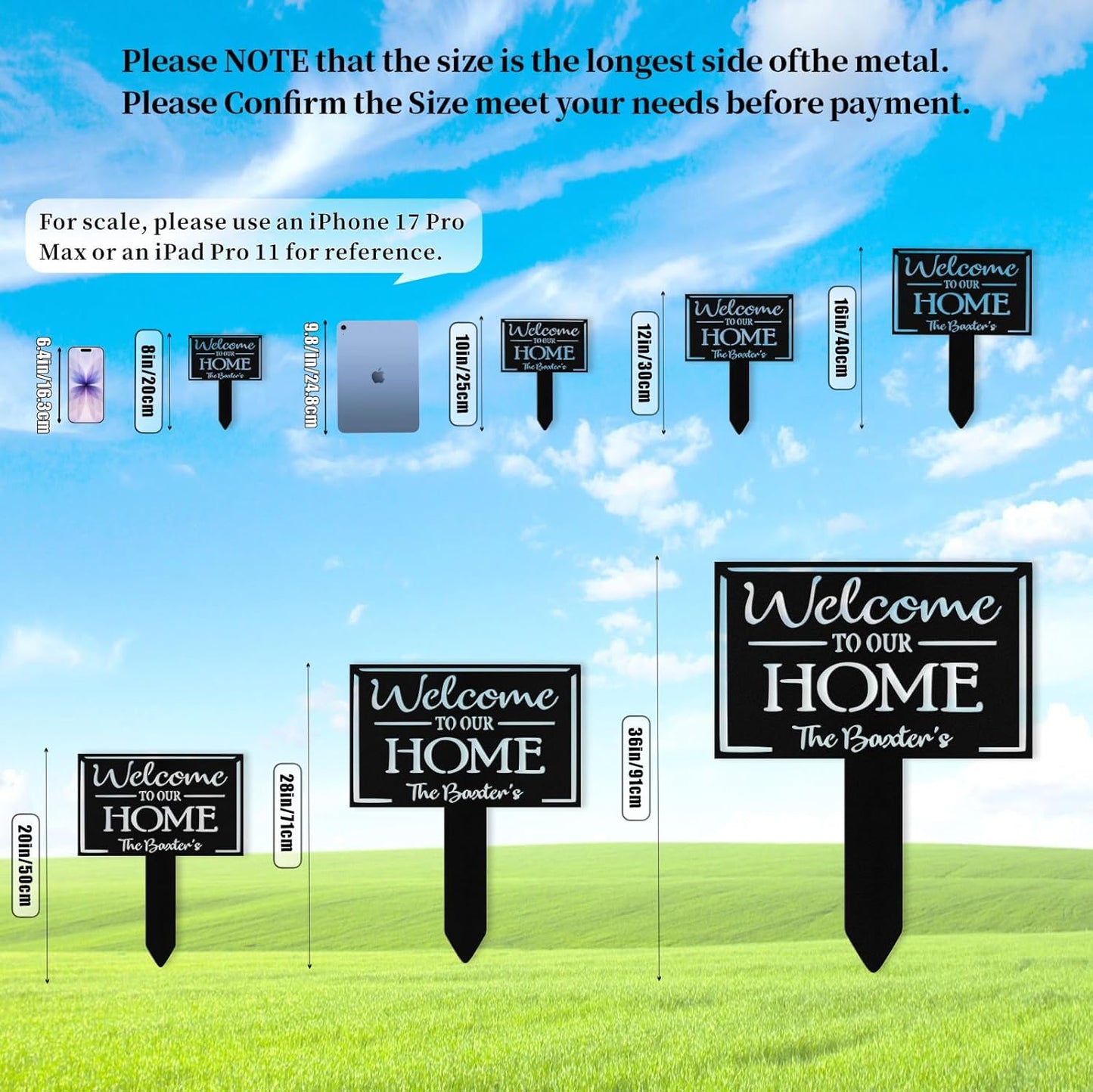 Custom Metal Garden Signs with Stake, Personalized Garden Signs for Ou