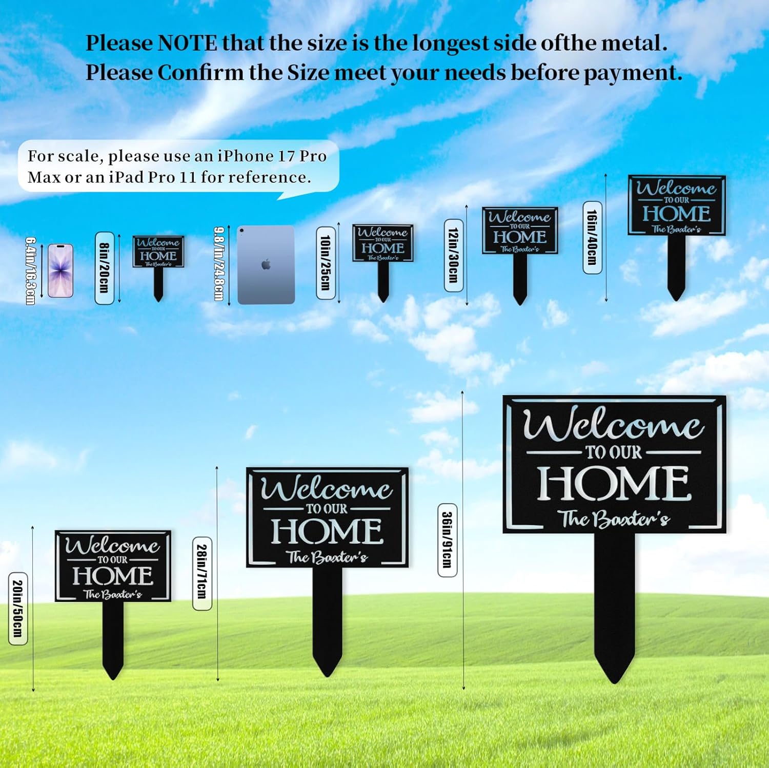 Custom Metal Garden Signs with Stake, Personalized Garden Signs for Ou