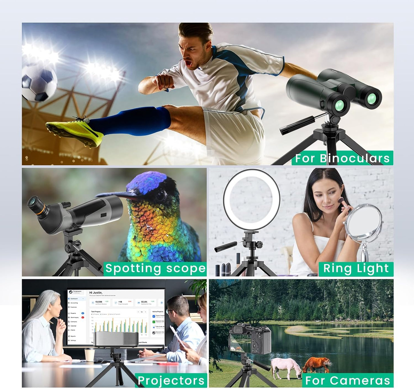 Gosky Heavy Duty Adjustable Table Top Tripod Scope scopes Binoculars Telescope DSLR Cameras Other Device