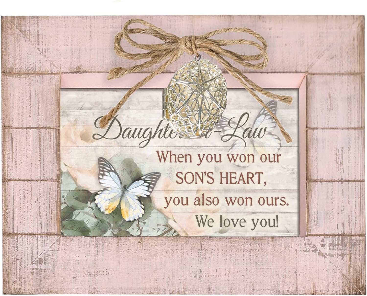 Cottage Garden Daughter in Law Love Blush Pink Distressed Locket Music