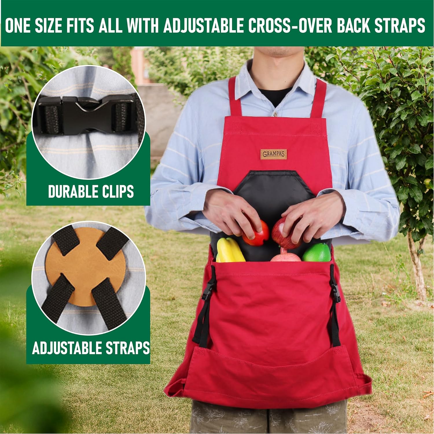 Grampa's Garden Apron - Cross Back Gardening Apron With Pockets For Wo