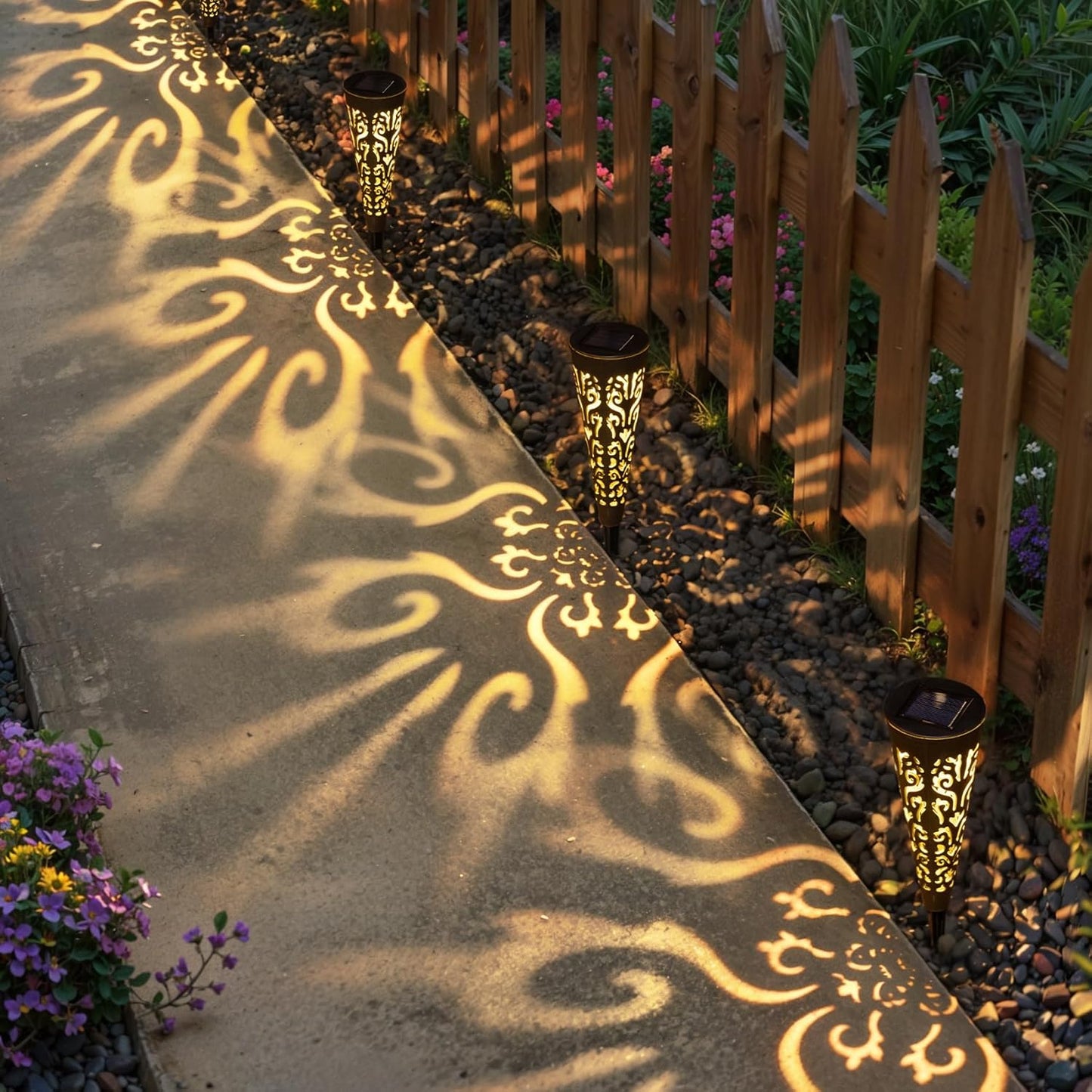 Go2garden 6Pcs Solar Lights Outdoor Garden Decor Gifts for Women Mom,W