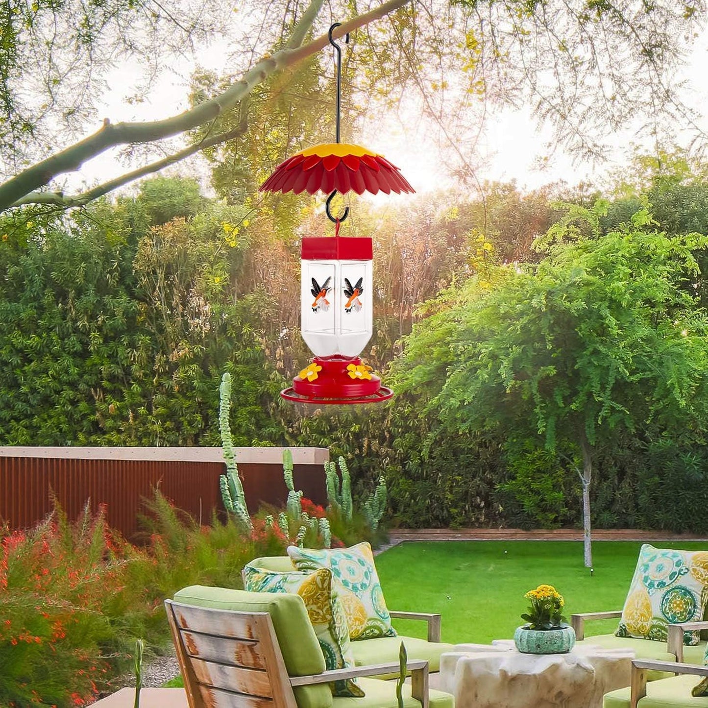 Bird Feeder Dome Covers for Rain Hummingbird Feeders Shade Baffle for Outside Ant Proof Red Hanging Weather Guard Umbrella for Small Wild Feeder, 8 inch