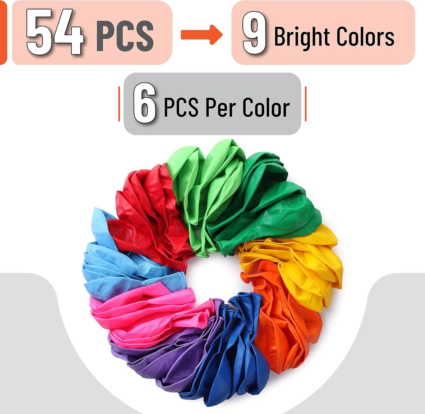 Mr. Pen- Balloons, 12 Inch, 54 Pack, Vibrant Colors, Party Balloons