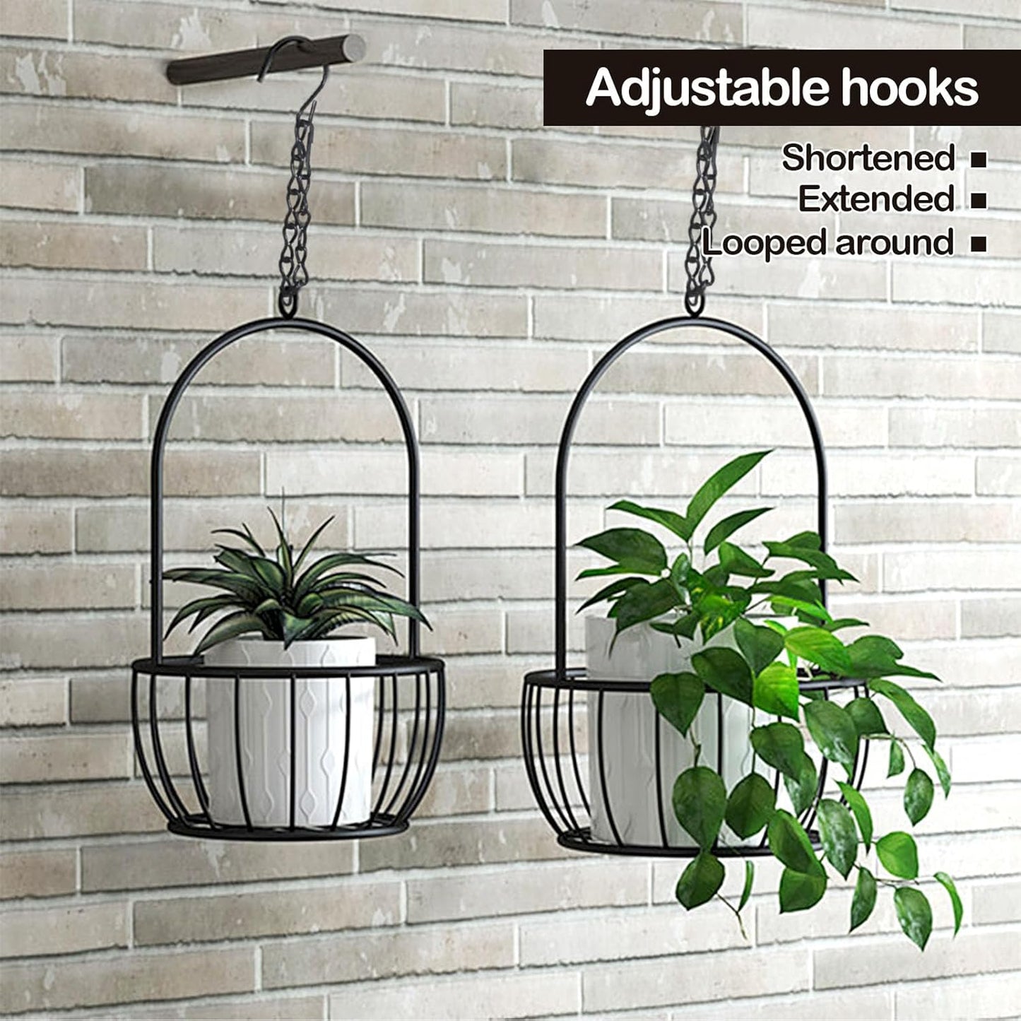BlingKingdom 2pcs 9.5 Inch Black Hanging Chains for Bird Feeders, Planters, Lanterns, Lanterns, Suet Baskets, Wind Chimes, Chains Signs and Ornaments