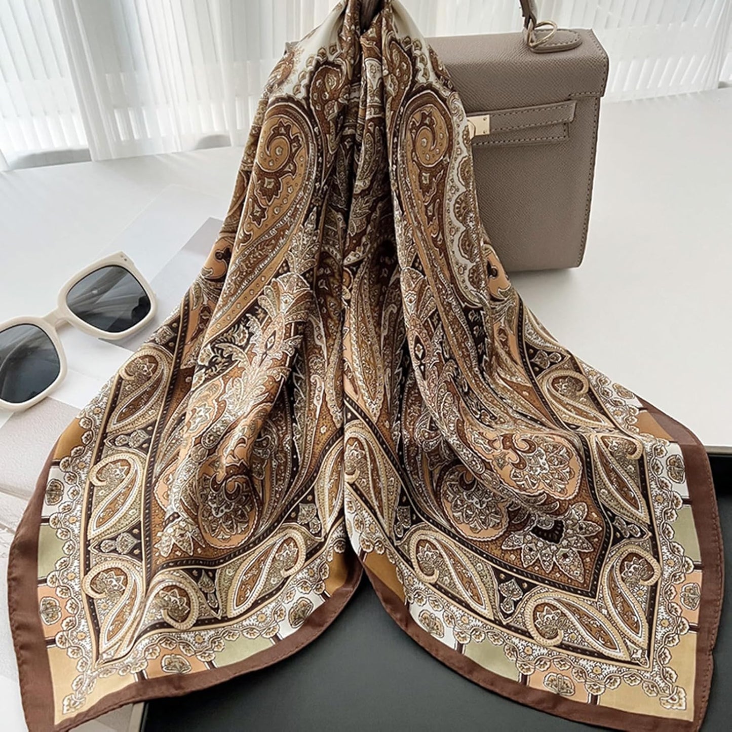 Sumolux Head Hair Scarf for Women Like Satin Silk Scarf Bandana Hair W