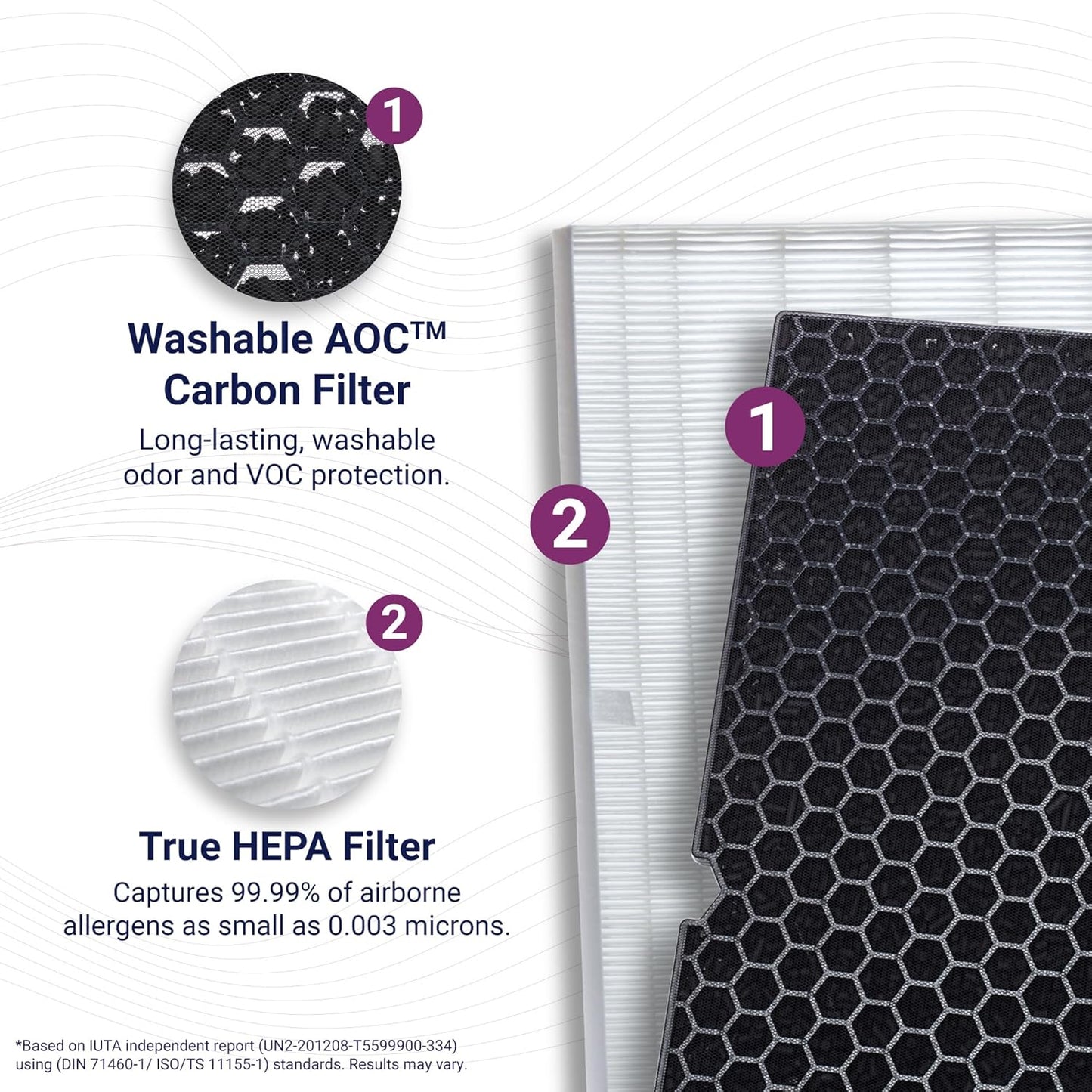 Genuine Winix 116130 Replacement Filter H for 5500-2 Air Purifier , 16.25"L x 12.5"W x 1.5"Th, White