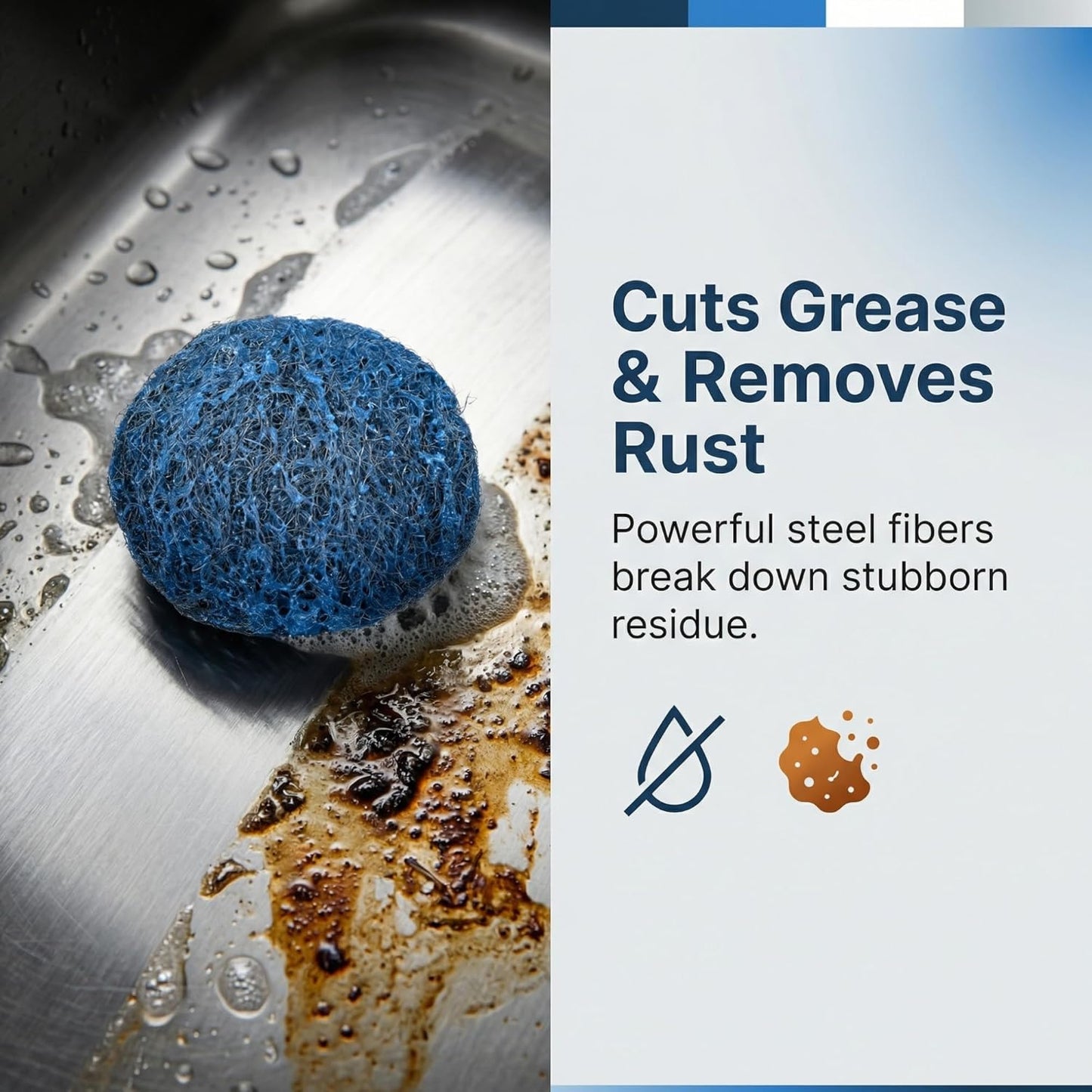 Amazon Basics Steel Wool Soap Pads, Reusable, Cuts Grease and Removes 