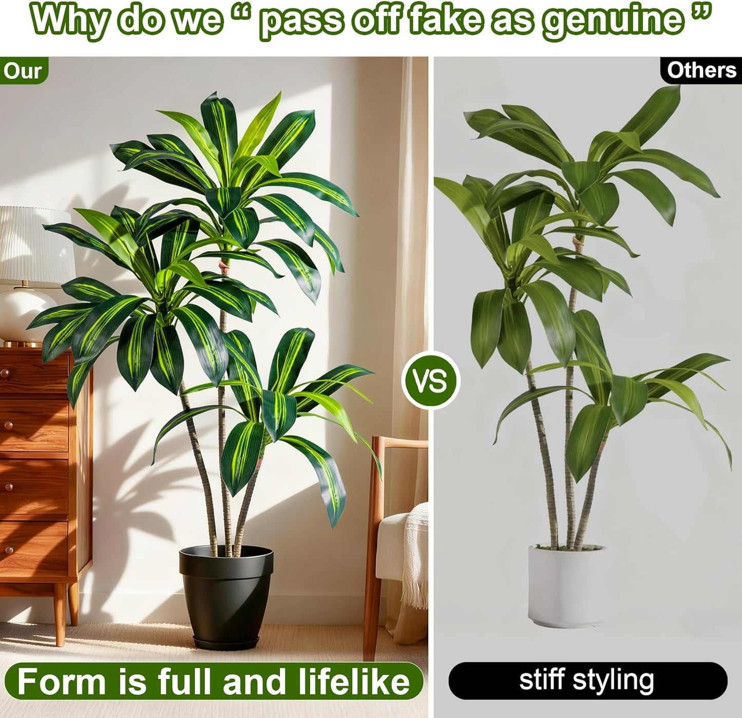 Tall Fake Tree Artificial Trees Plant with White Planter Pot Indoor Outdoor Potted Silk Plants Large Faux Trees loor Floor for Home Living Room Office Outside Patio para decoracion Housewarming Gift