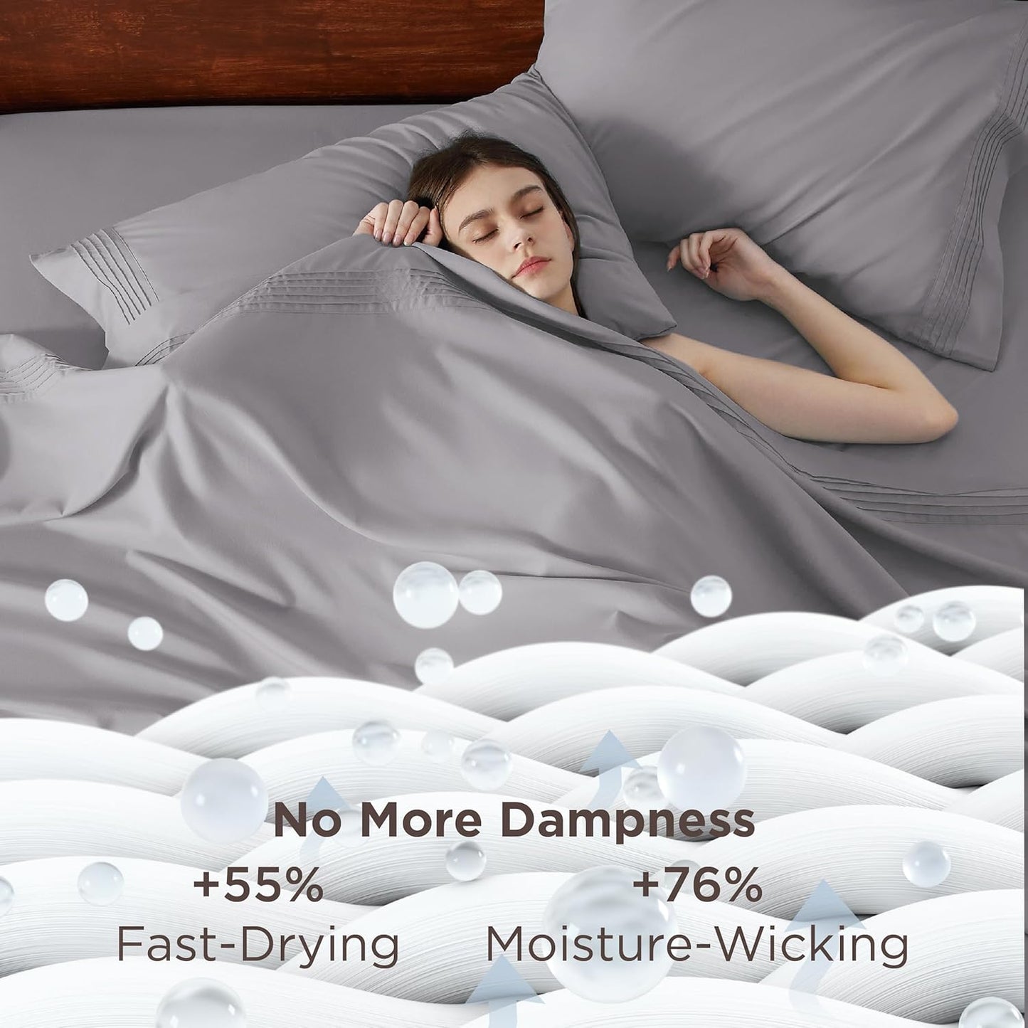 Bedsure Deep Pocket Queen Sheets Set - Fits Mattresses Up to 21 Inches