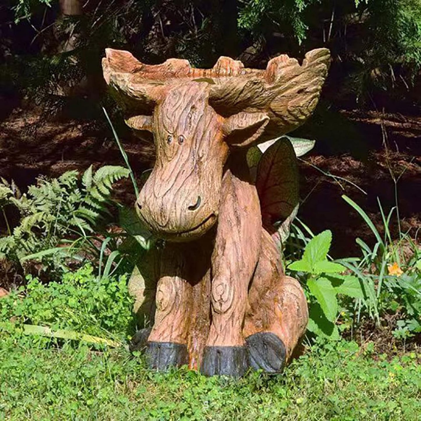 Cattle Statue Feeder Ornaments, Bird Feeder Realistic Durable Outdoor Calf Resin Sculpture Statue,Garden Ornaments,Yard Decorations Gift