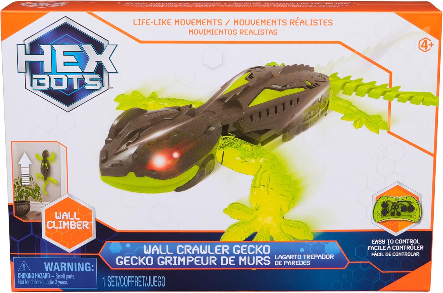 HEX BOTS Wall Crawler Gecko with Official Wall Climber Technology, Rec
