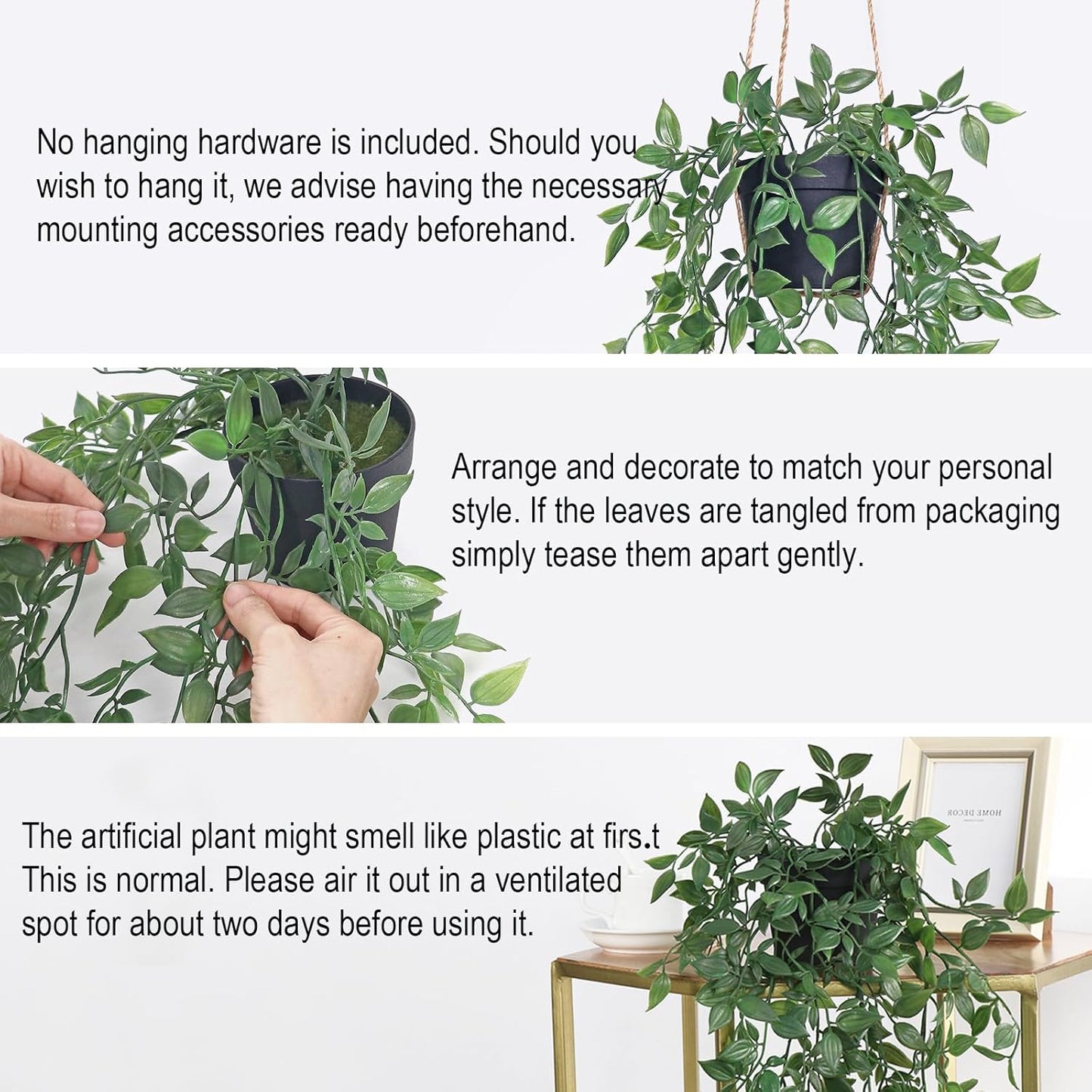 Artificial Hanging Plants,Small Potted Plants Mandala Vine Greenery with Planter for Office Living Room Bathroom Indoor Decor(2 Pcs)