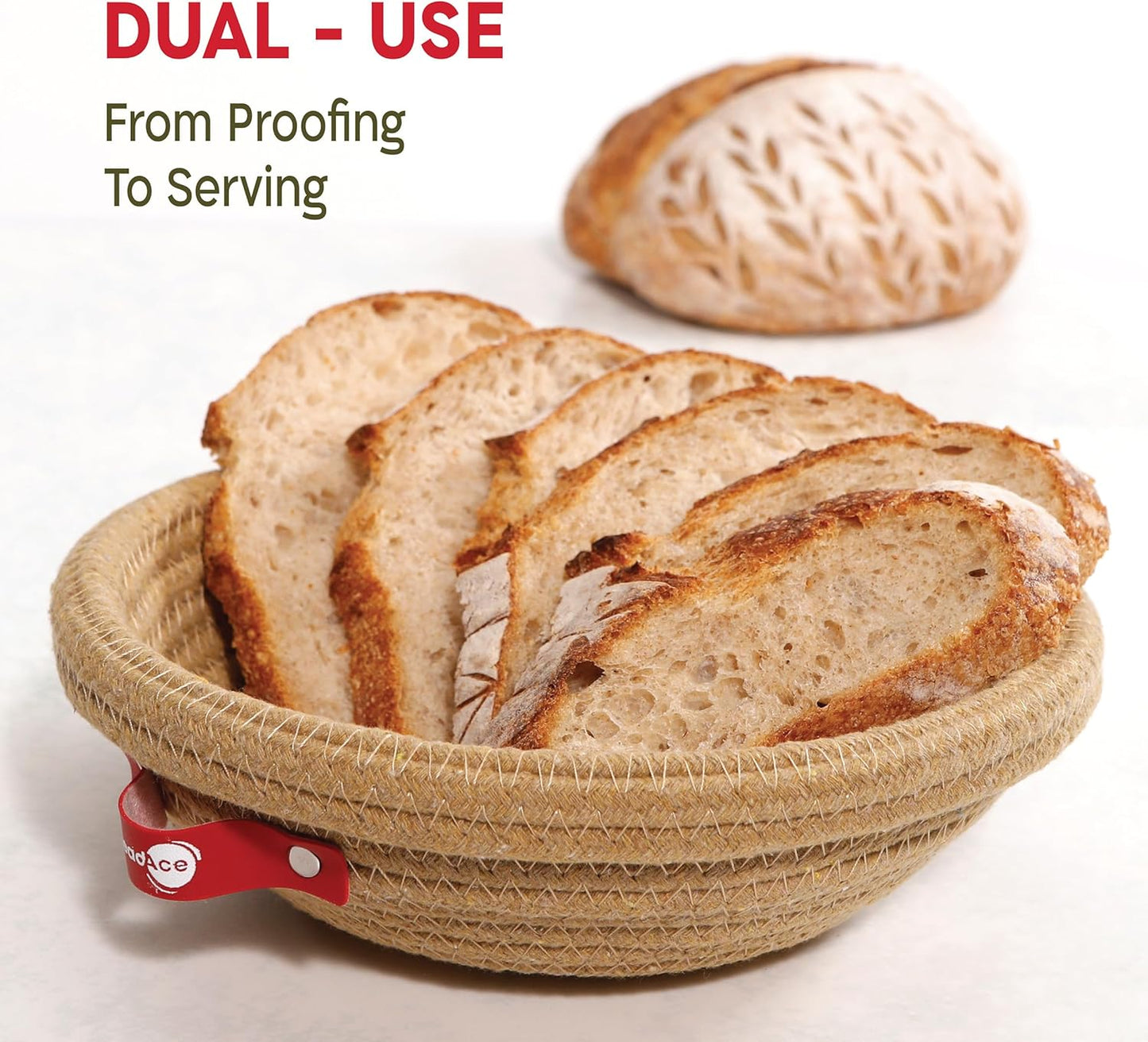KneadAce Cotton Rope Banneton Bread Proofing Basket Set, Oval & Round Bread Baskets with Liners & Covers for Artisan Bread Baking, Sourdough Bread Baking Supplies