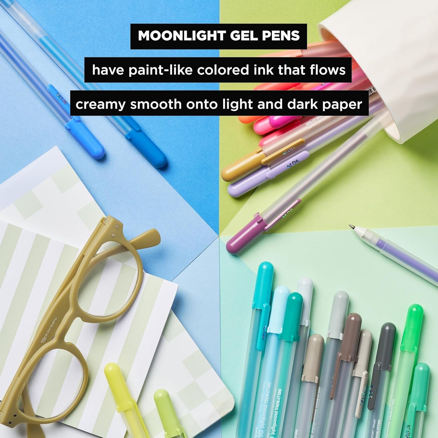 SAKURA Gelly Roll Moonlight Gel Pen Set, Bold Tip, Opaque Colors, 10 P