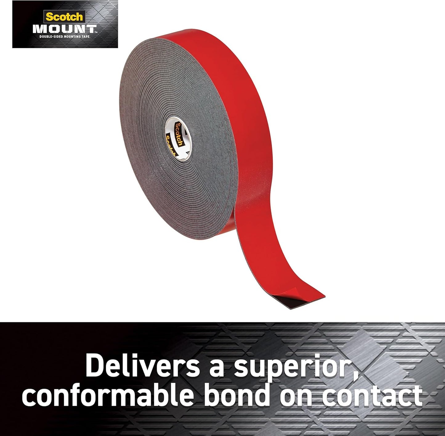 Scotch-Mount Double Sided Mounting Tape Heavy Duty, Black Extreme Mounting Tape, 1 Roll Adhesive Tape, 1 in x 400 in Wall Tape (33.3ft), Our Strongest Tape For Our Toughest Jobs (414H-Long-DC)