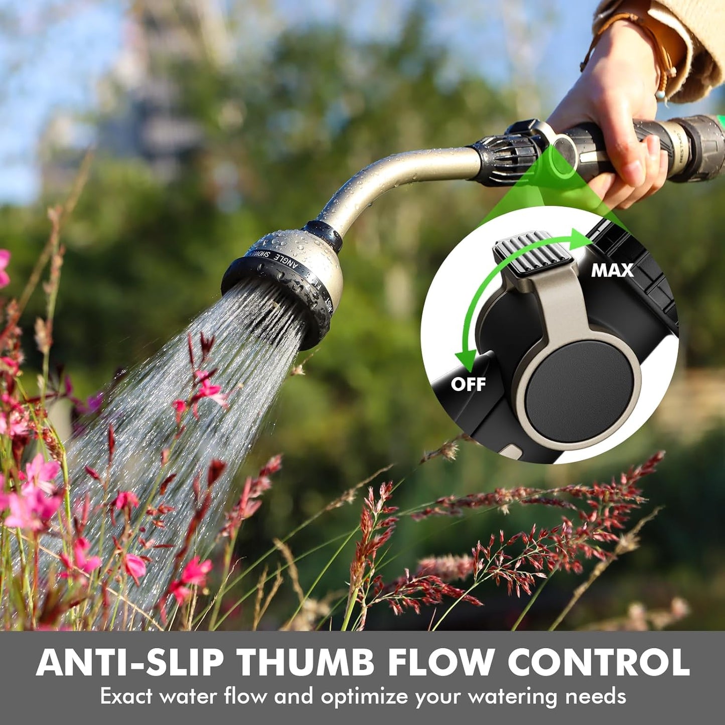 RESTMO Watering Wand Heavy Duty, Metal Garden Hose Wand with 10 Spray 